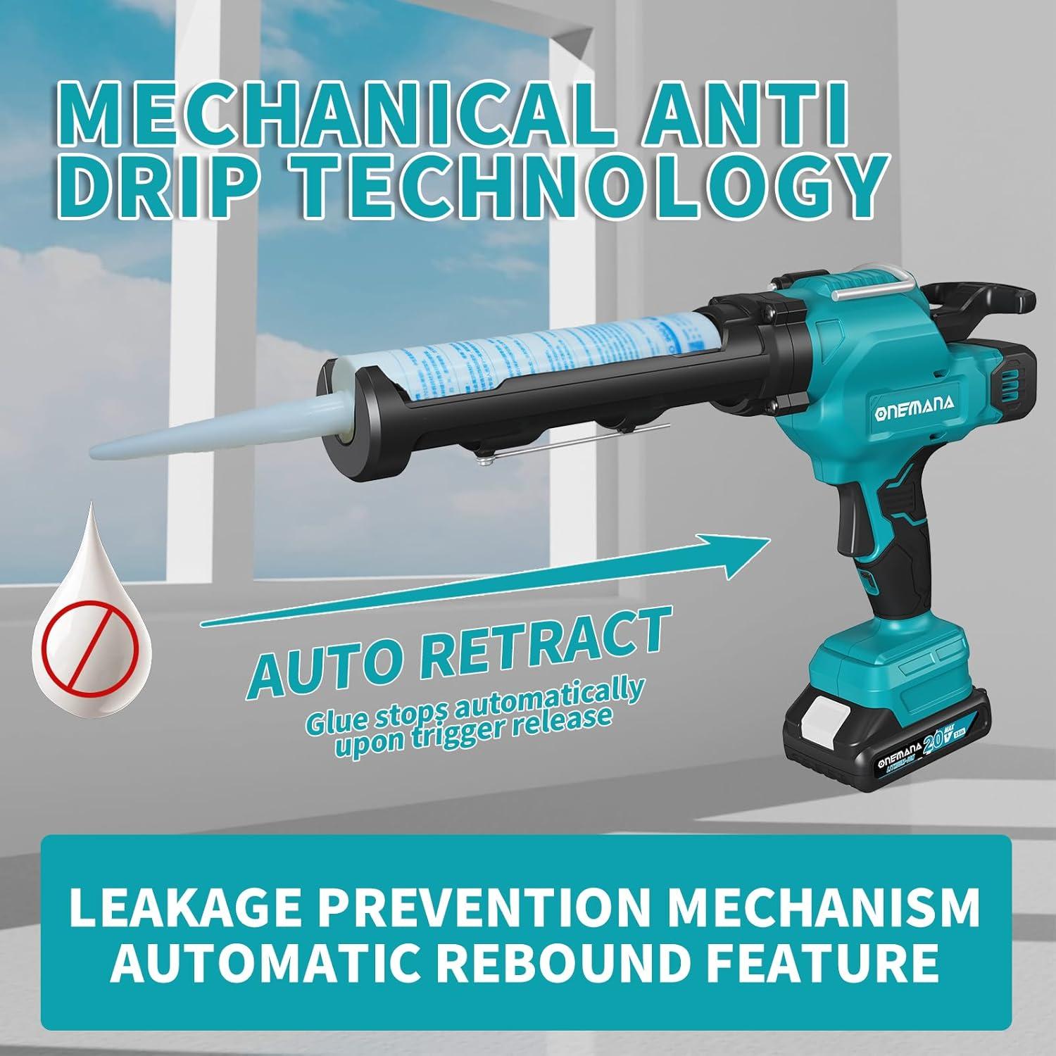 Pistola de Silicona ONEMANA 20V 300ml 6 Velocidades LED