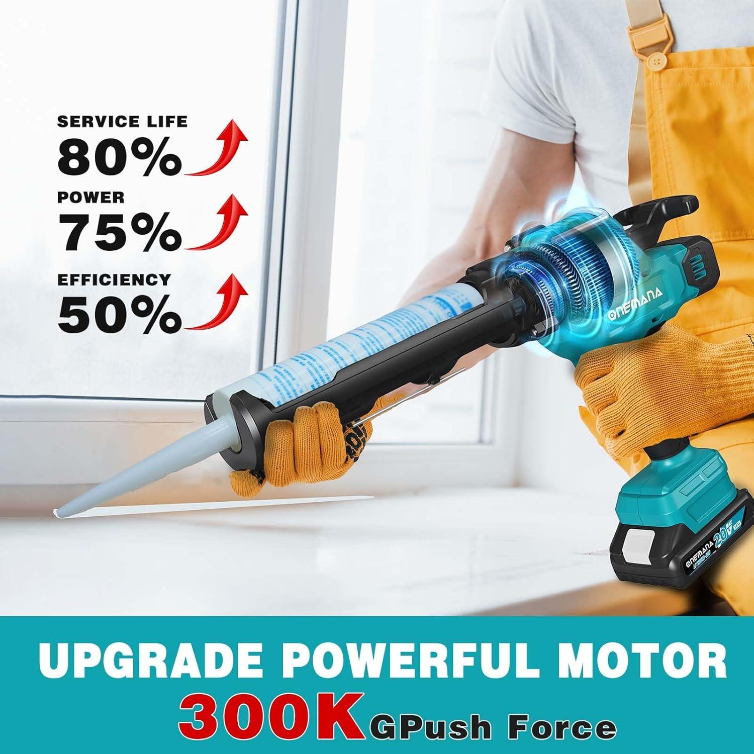 Pistola de Silicona ONEMANA 20V 300ml 6 Velocidades LED