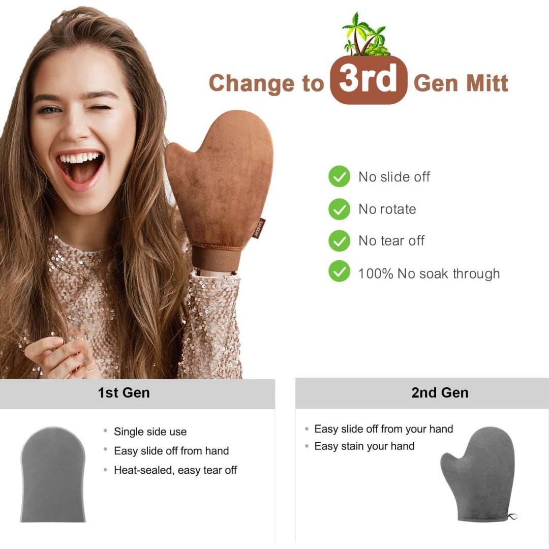 Mitón de Autobronceado EUPHNY Marrón - Sin Manchas y Reutilizable