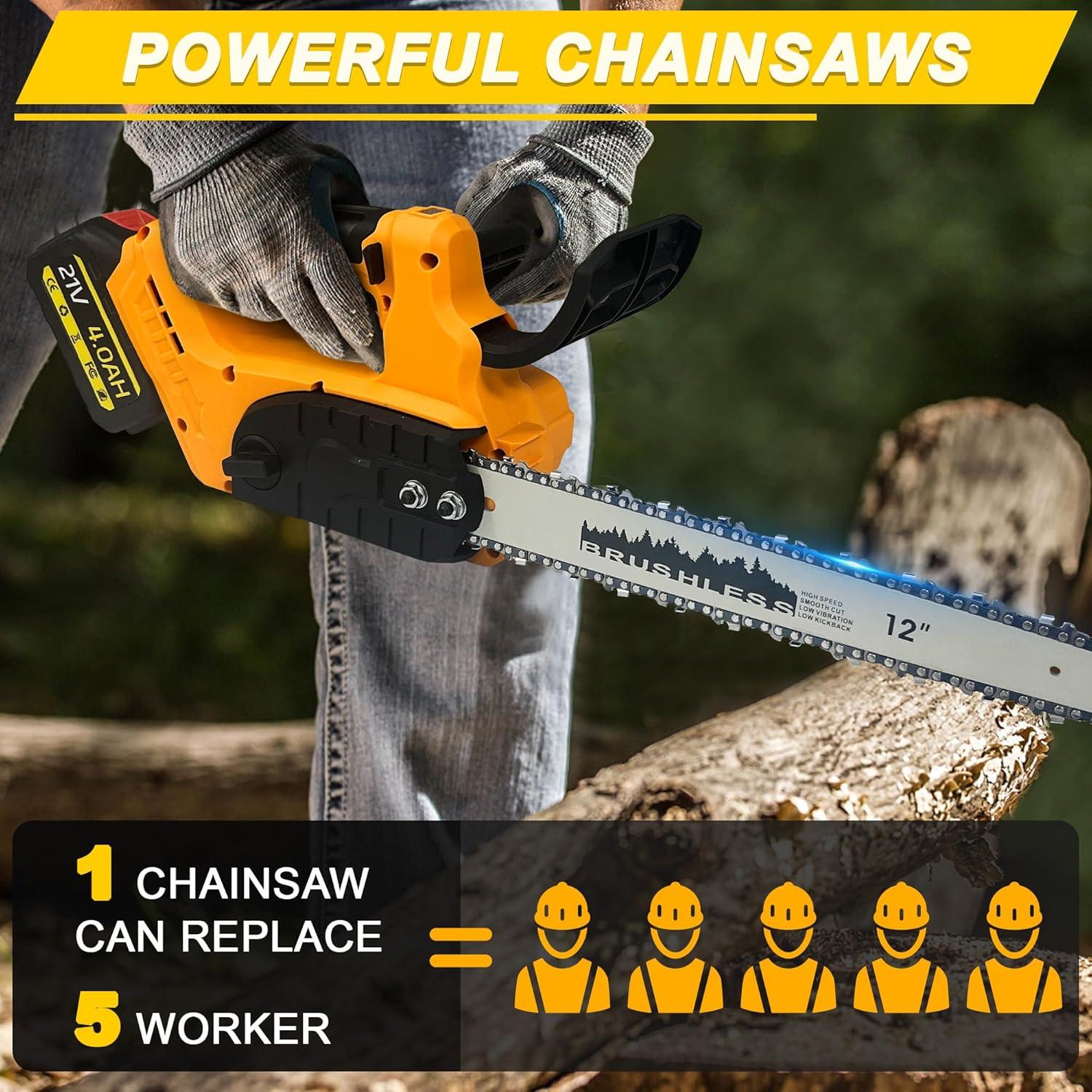 Sierra de Cadena Eléctrica Inalámbrica L1NXIXI 30,48 cm 2 Baterías