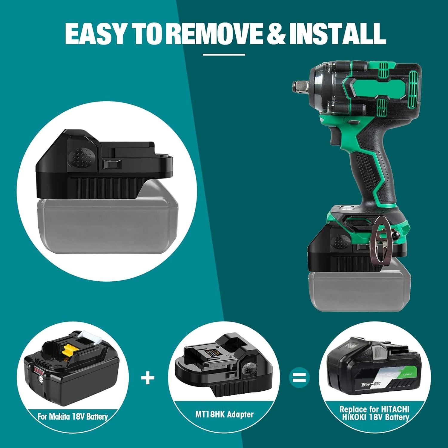Convertidor de Batería Litio Makita 18V a Hitachi 18V