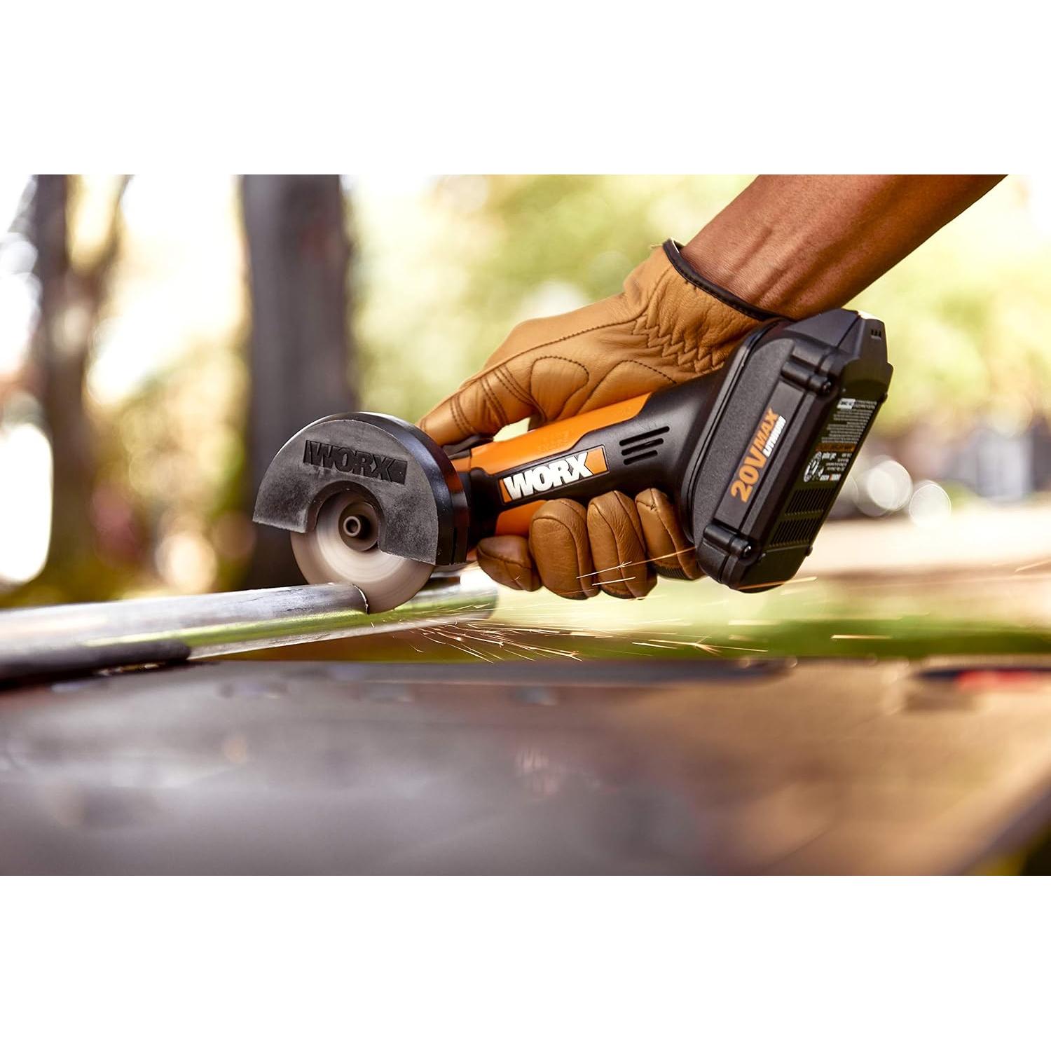 Cortadora Mini Worx WX801L 20V 3" con Discos de Corte