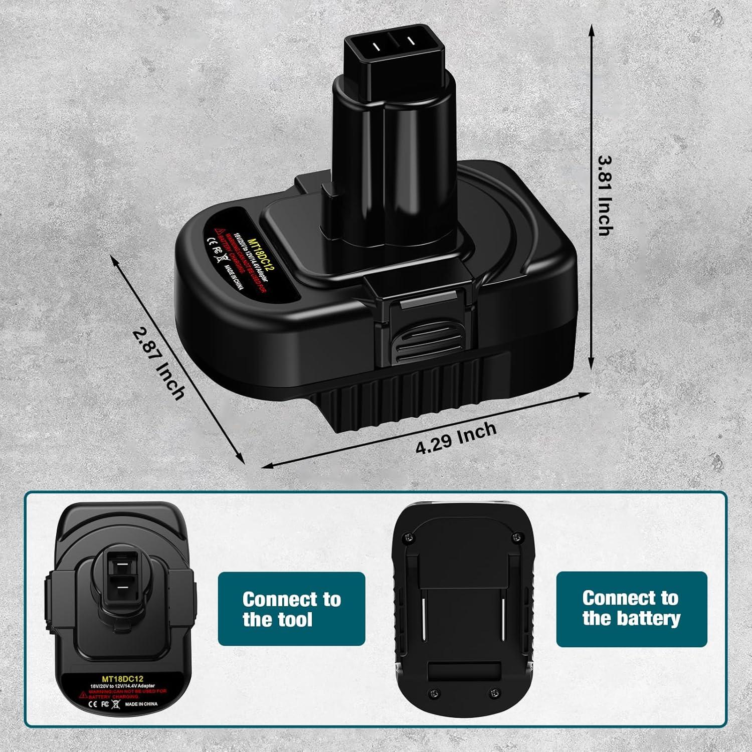 Adaptador de Batería OGJUNX Makita 18V a DeWalt 12V