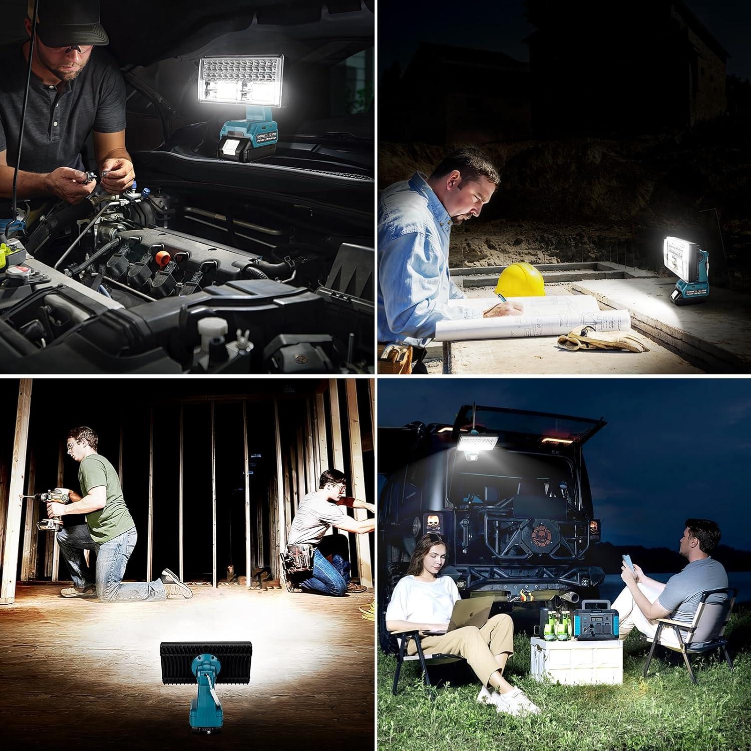 Luz de Trabajo LED Inalámbrica GRVODFRTA 50W 4200LM Makita 18V