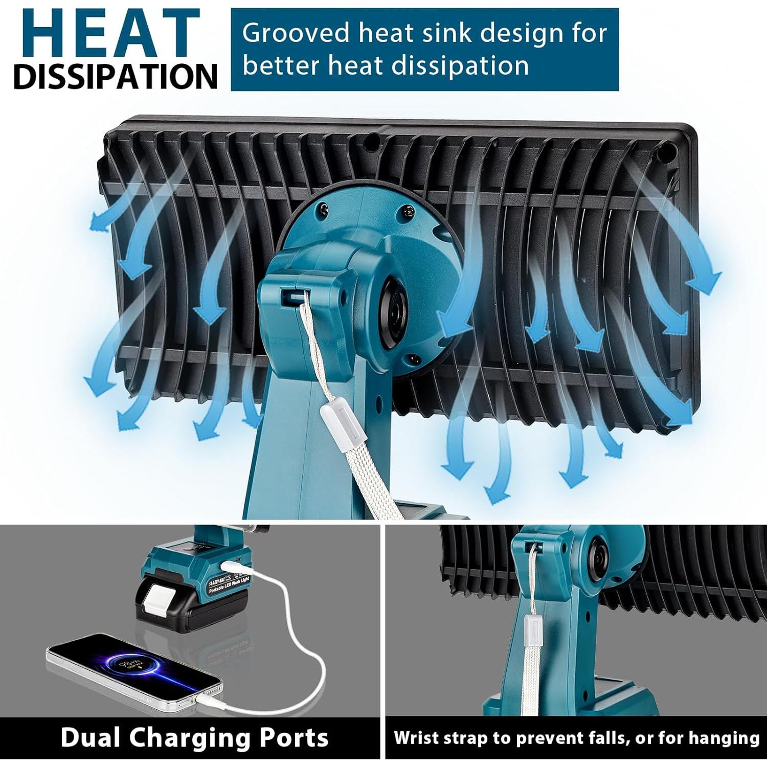 Luz de Trabajo LED Inalámbrica GRVODFRTA 50W 4200LM Makita 18V