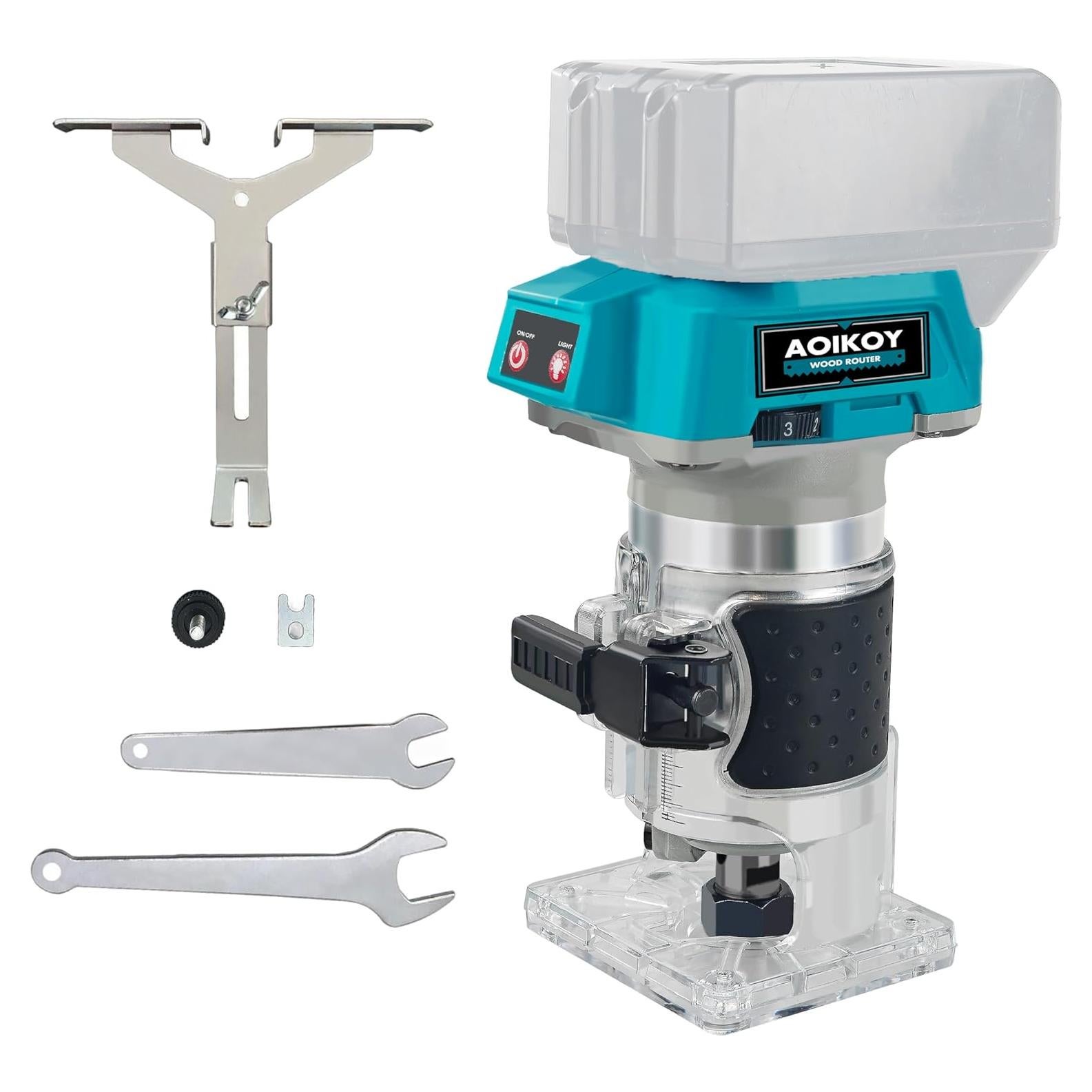 Fresadora Compacta Inalámbrica Aoikoy 580W 5 Velocidades Azul