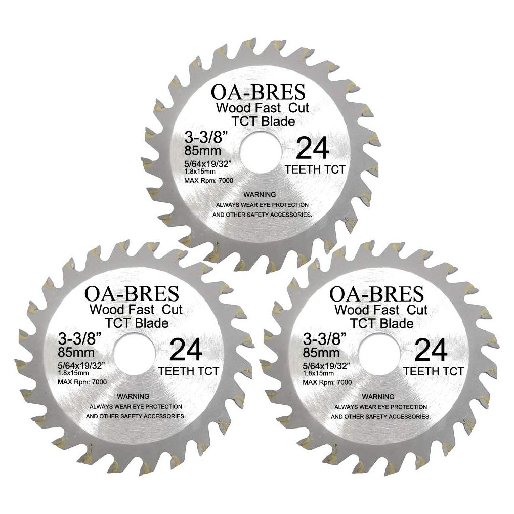 Hoja de sierra circular TCT 85mm 24T - Paquete de 3