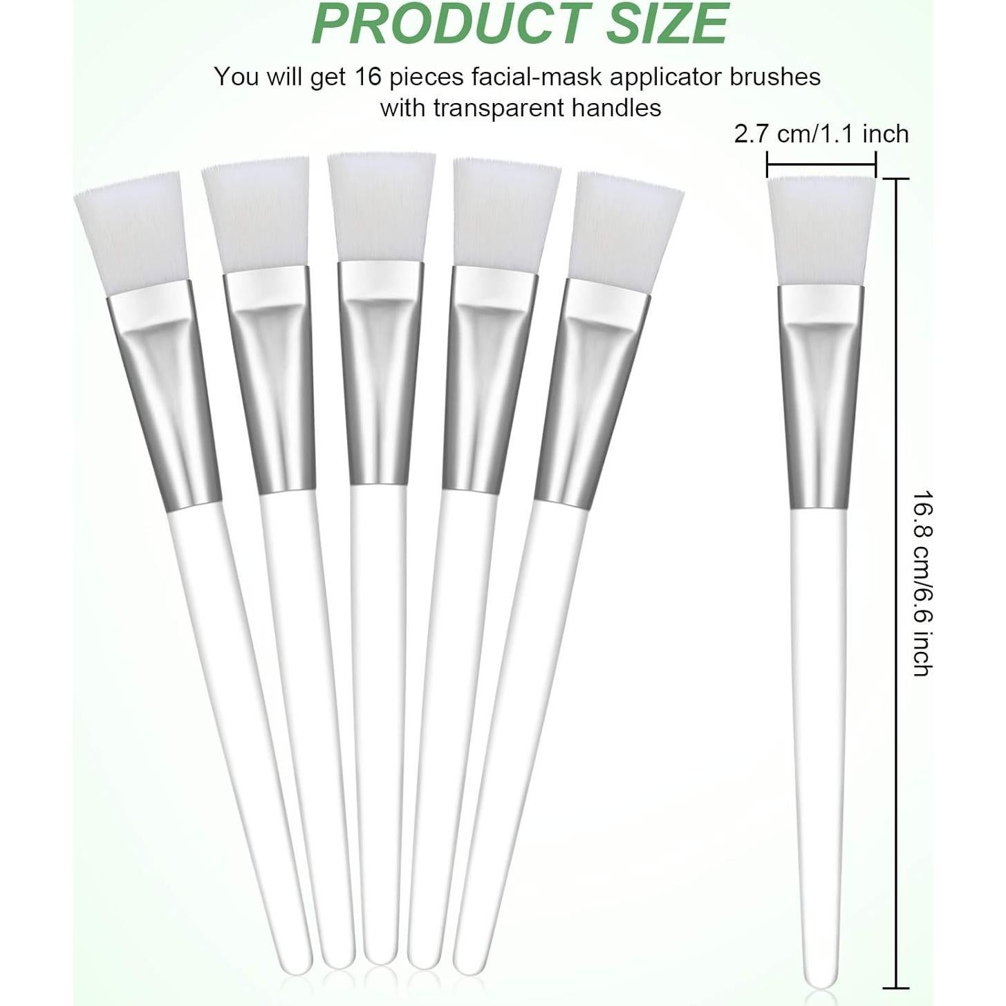 16 Piezas Brochas Faciales Patelai para Cuidado de Piel
