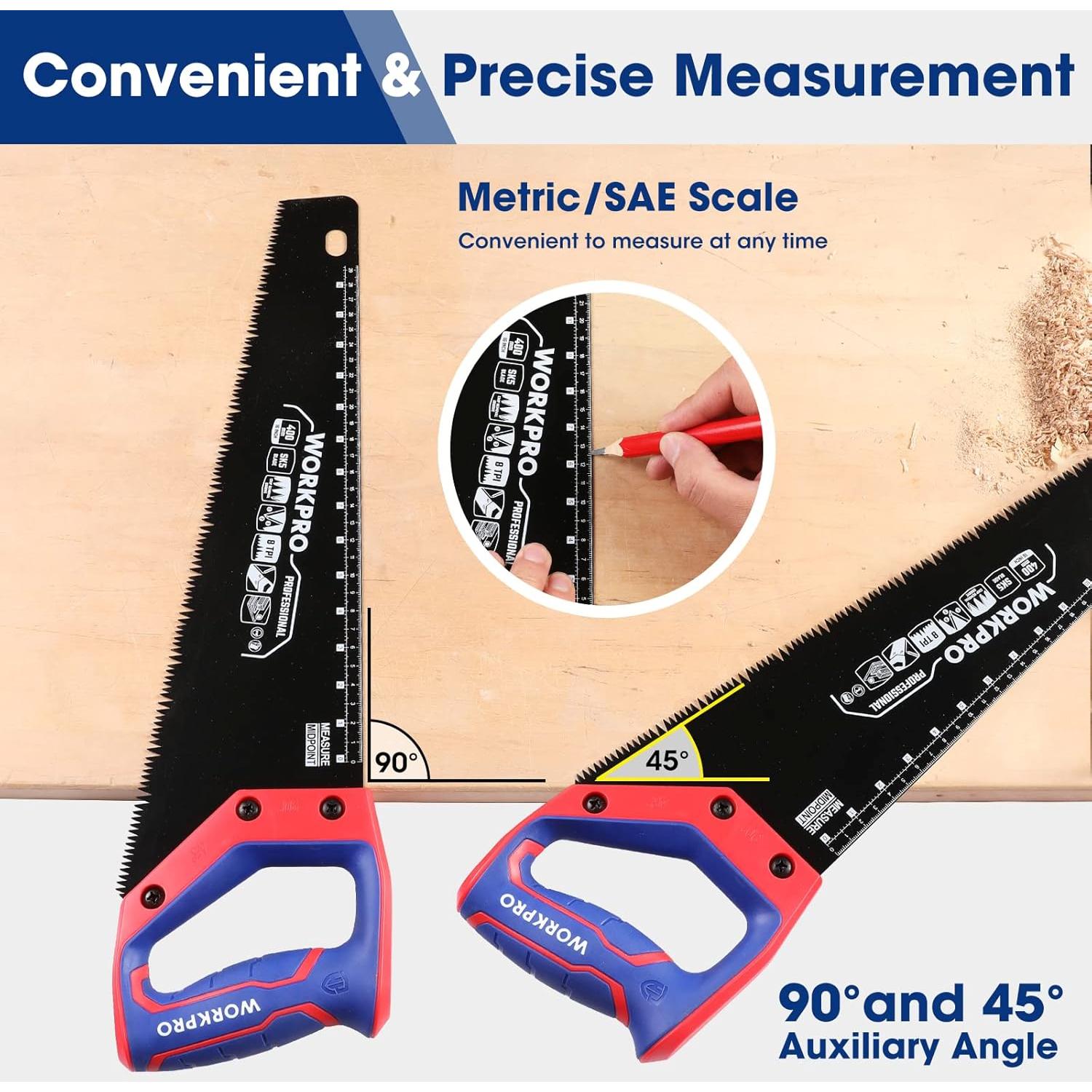 Sierra Manual WORKPRO 40.64 cm Antioxidante con Mango Ergonómico