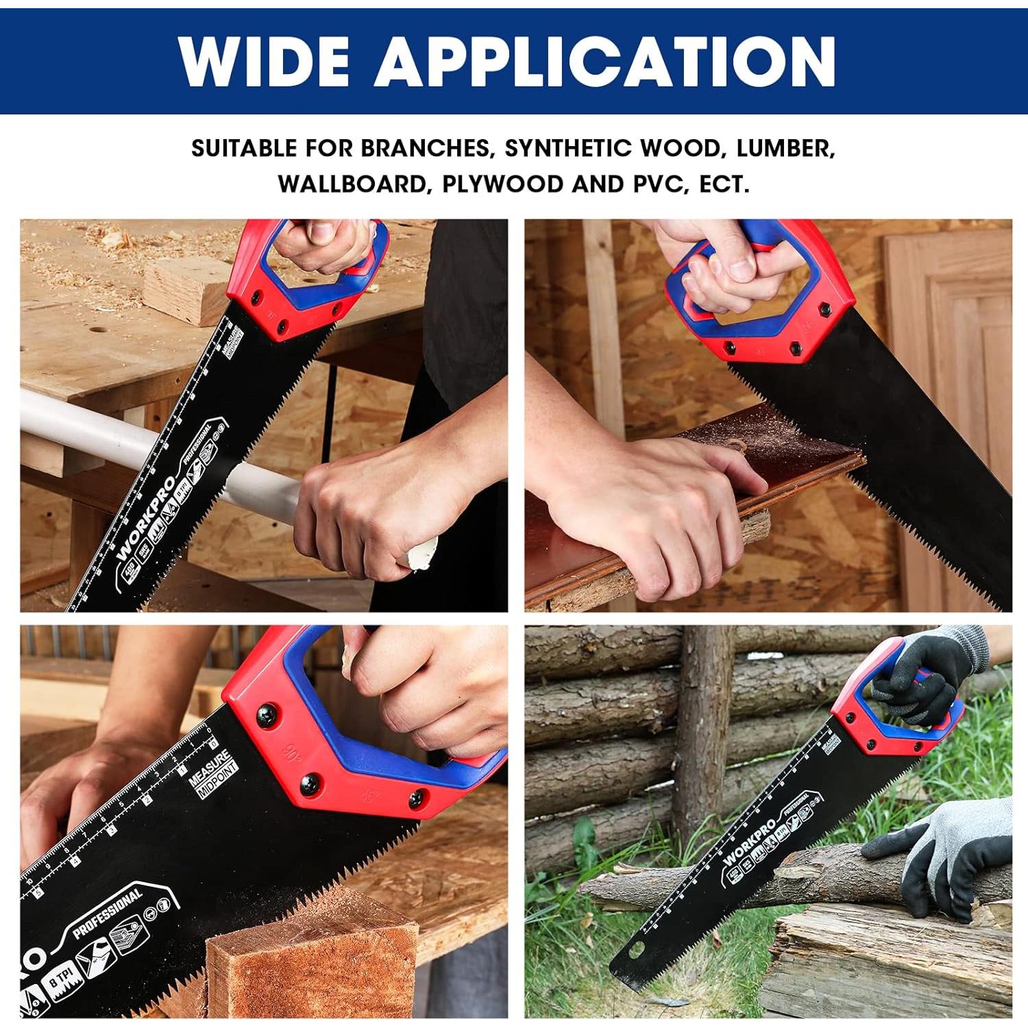 Sierra Manual WORKPRO 40.64 cm Antioxidante con Mango Ergonómico