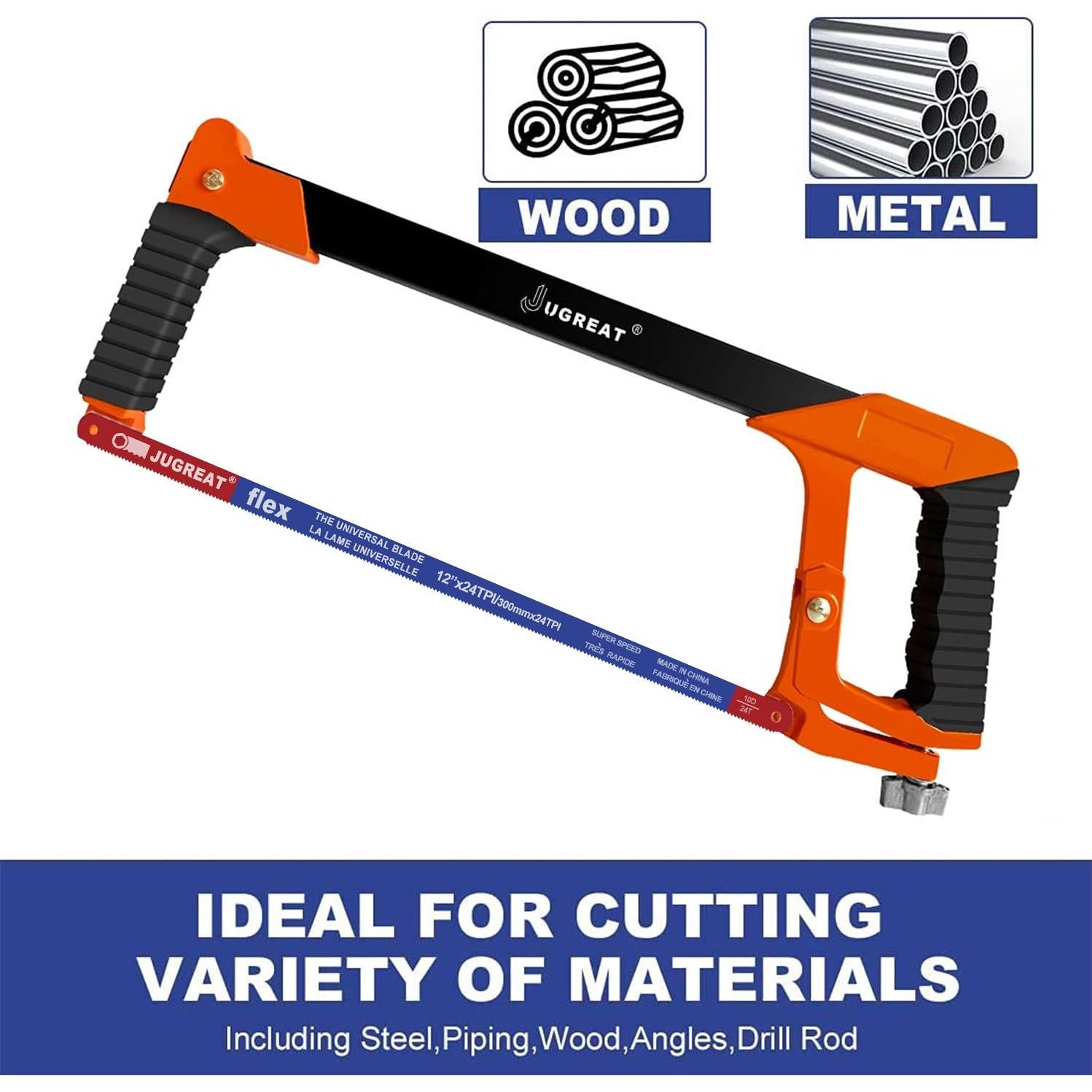 Hojas de sierra de arco JUGREAT 24 TPI 30,48 cm paquete 10