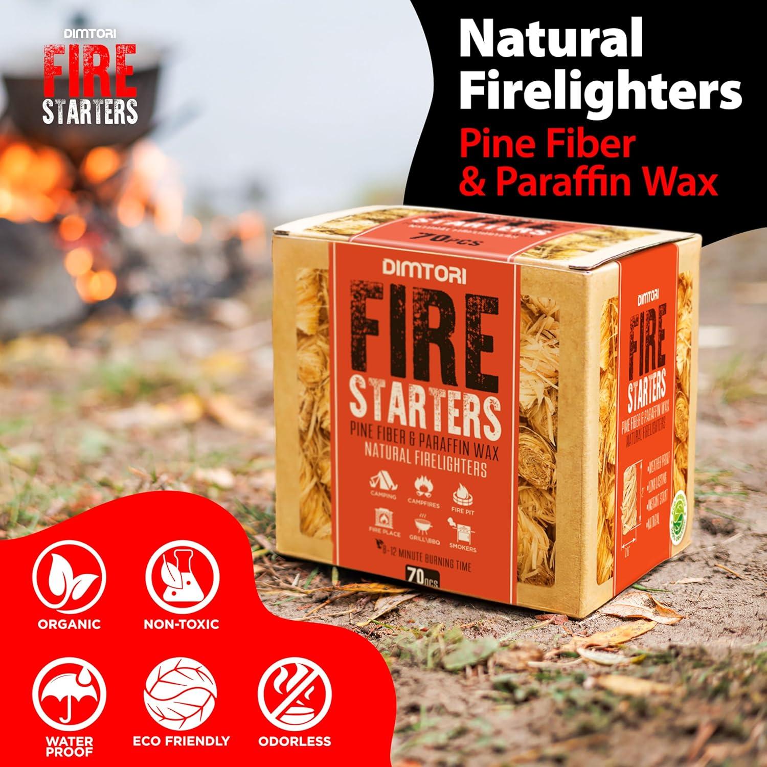 Encendedores de Fuego DIMTORI 70 Piezas Ecológicos para Parrillas