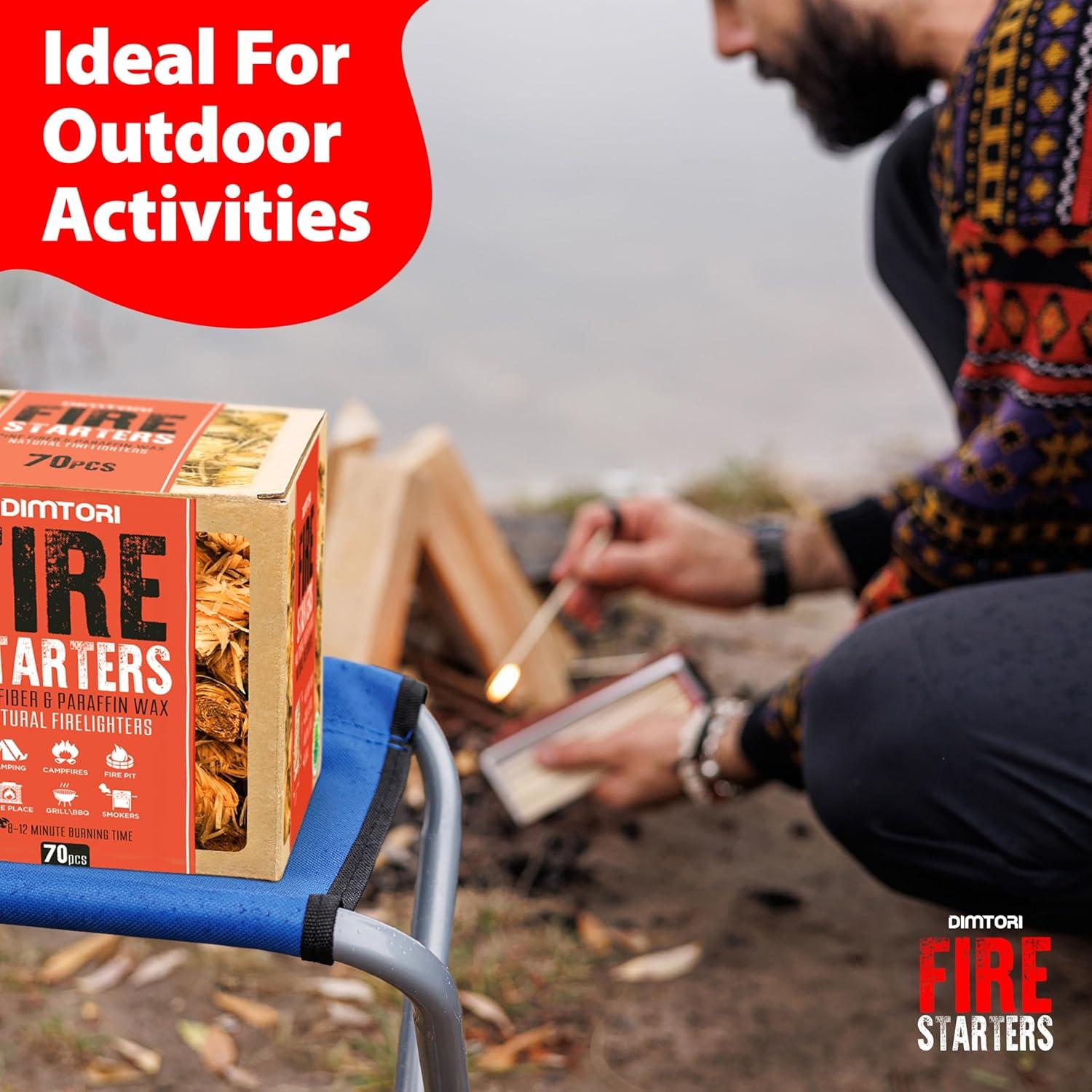 Encendedores de Fuego DIMTORI 70 Piezas Ecológicos para Parrillas
