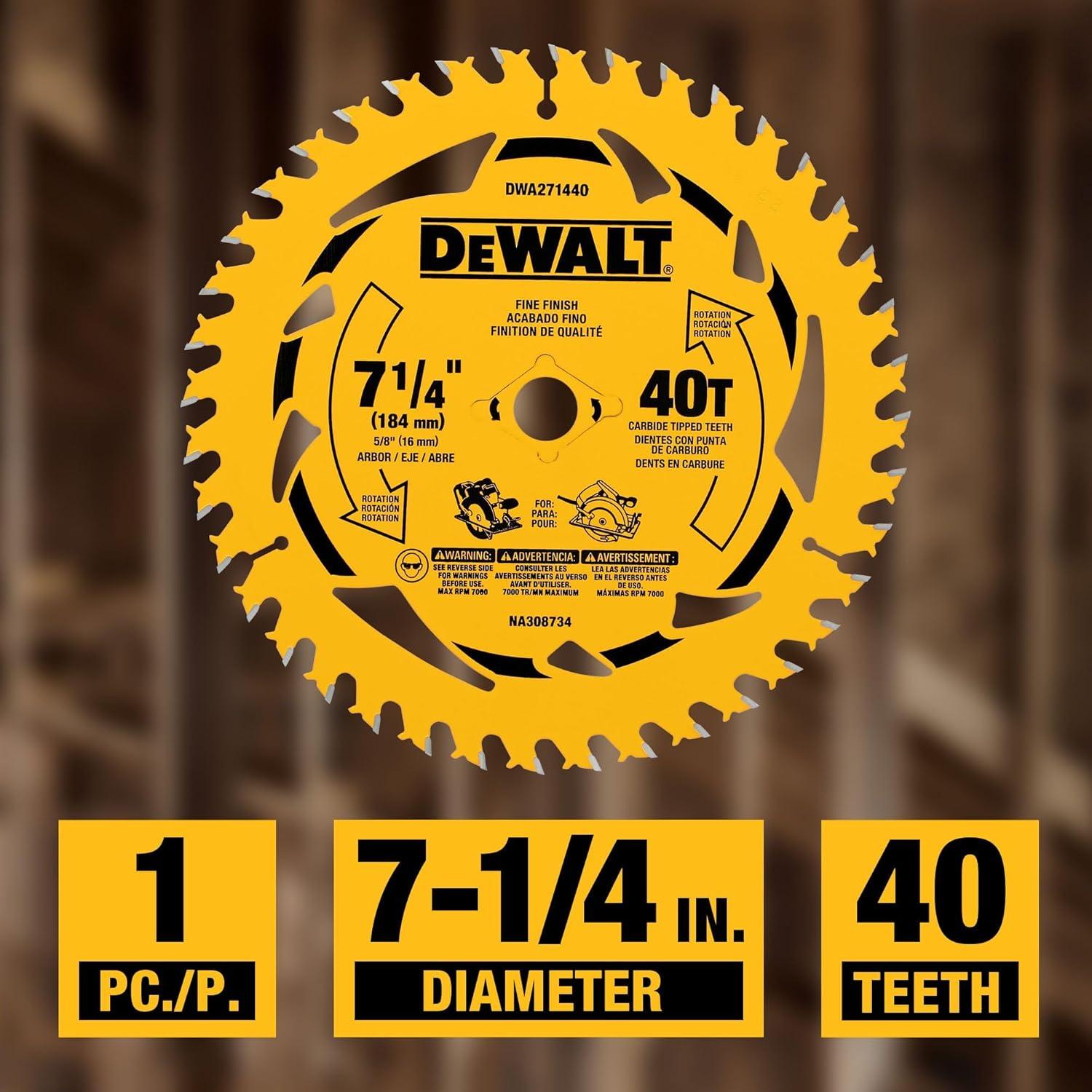 Hoja de sierra circular DEWALT 40T 24.64cm para madera