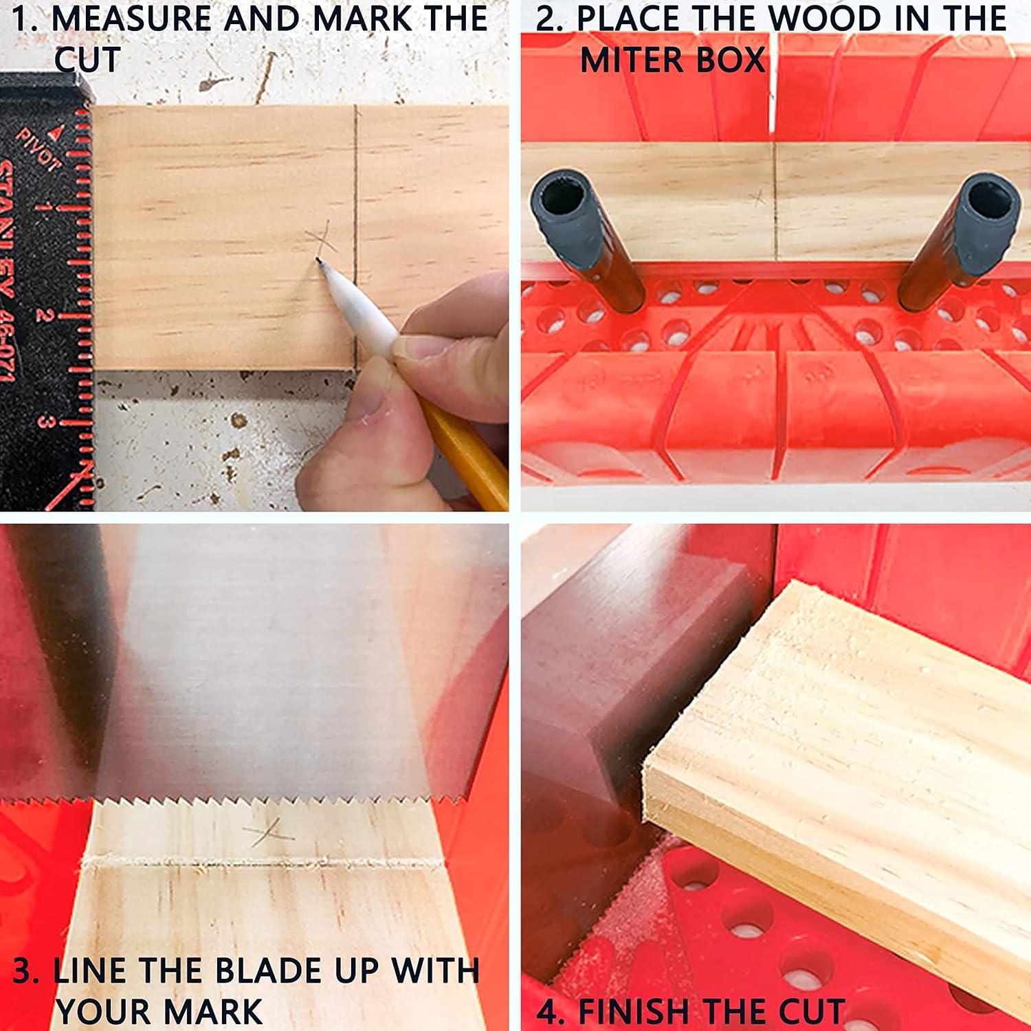 Caja de inglete ACEgoes 30.48 cm con sierra y 4 ángulos