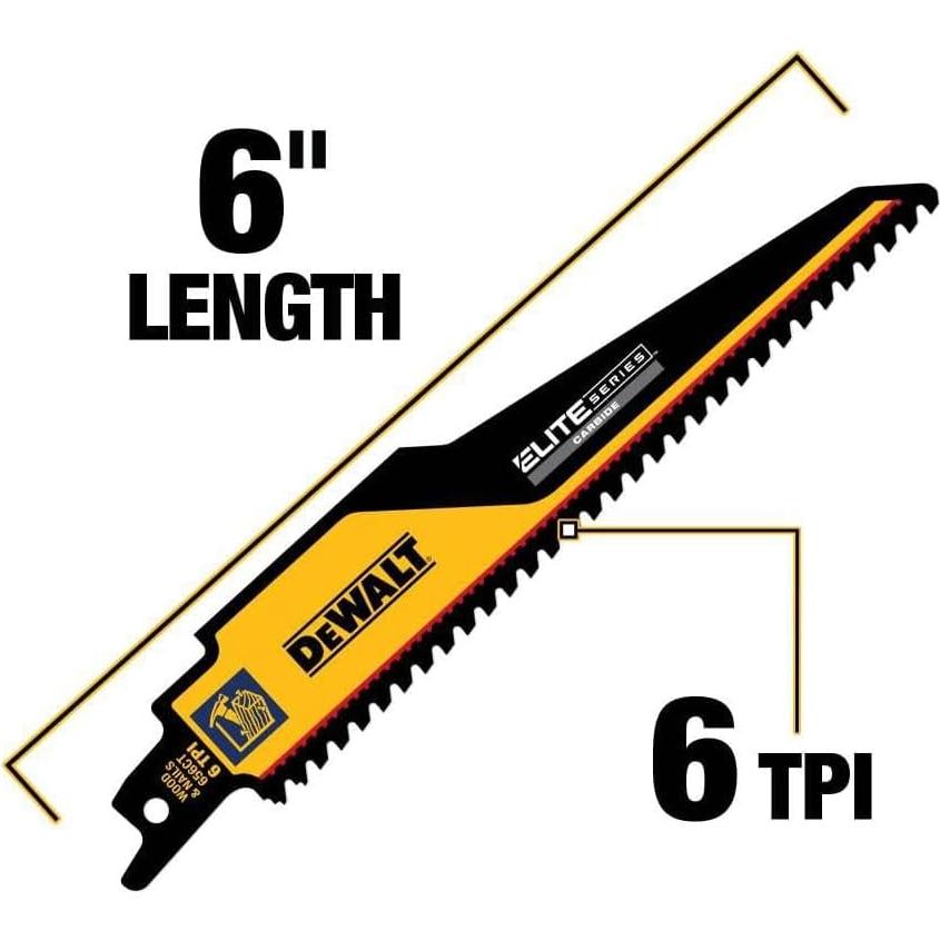 Hoja de Sierra Recíproca DeWalt 15,24 cm 6 TPI Demolición