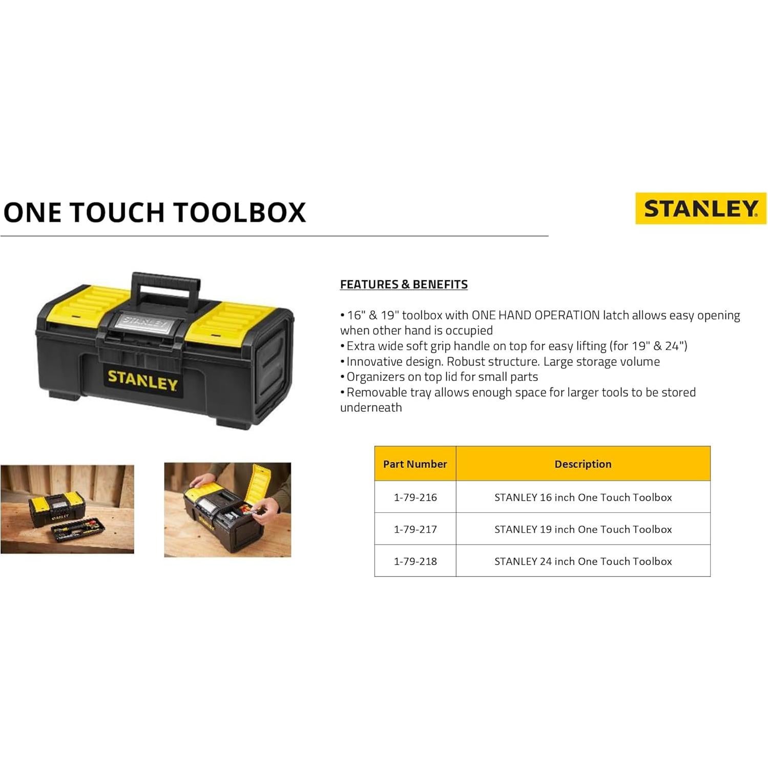 Caja de herramientas Stanley 16" con organizadores y cierre