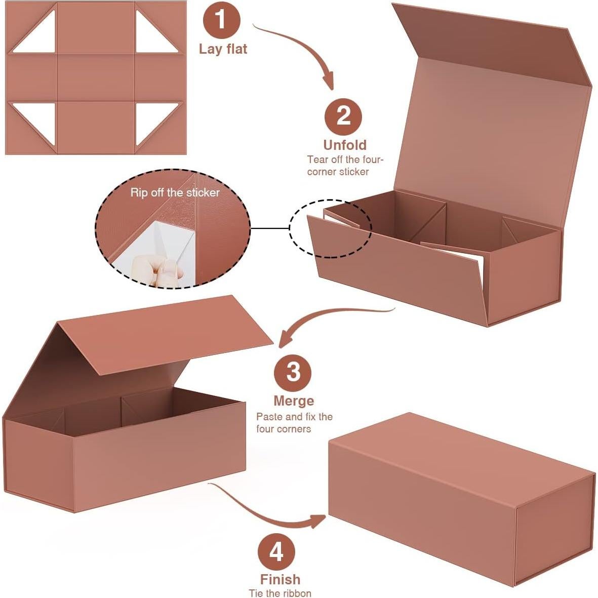 Caja de Regalo Magnética MONDEPAC 30x15x10 cm Oro Rosa