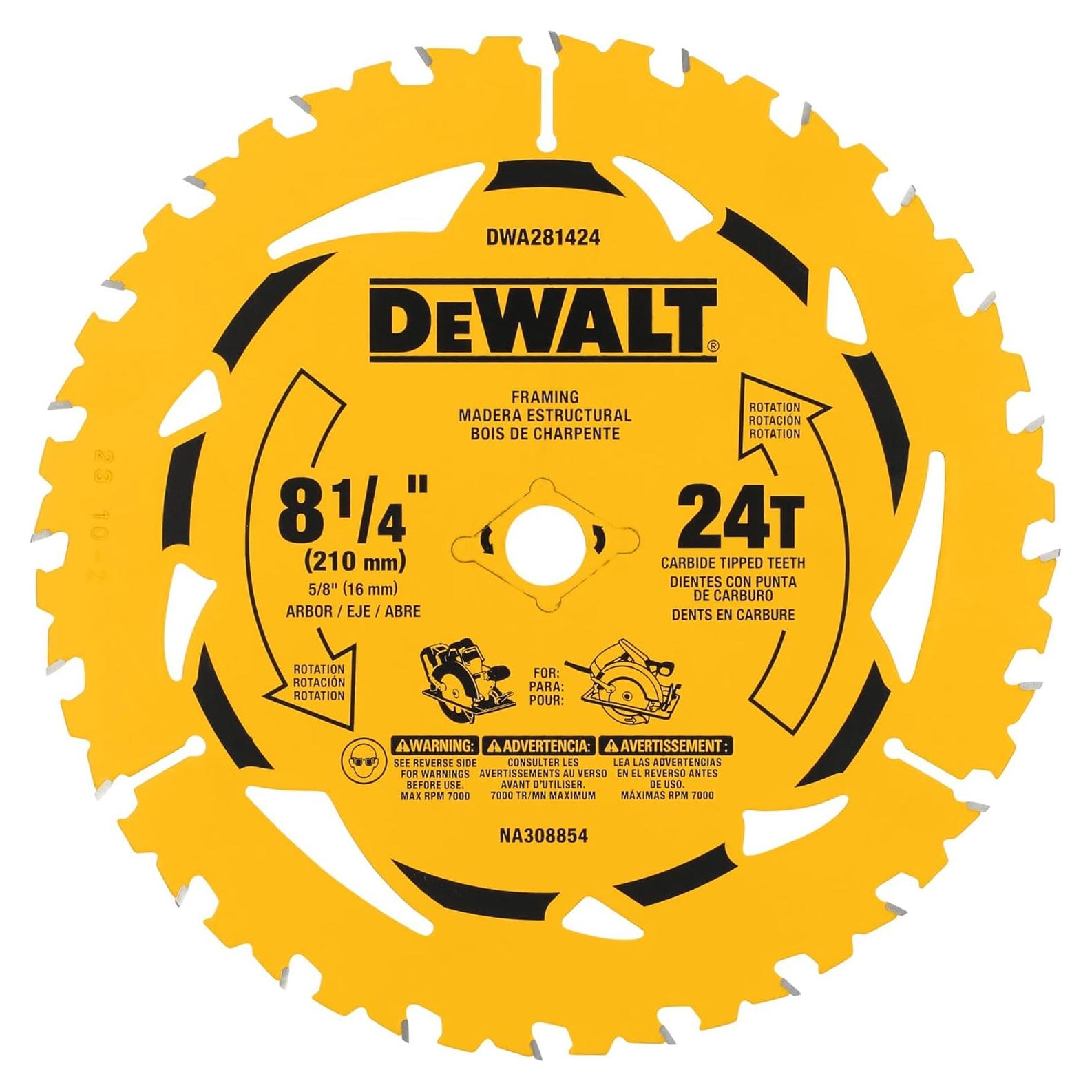 Hoja de Sierra Circular DEWALT 21 cm 24T para Madera