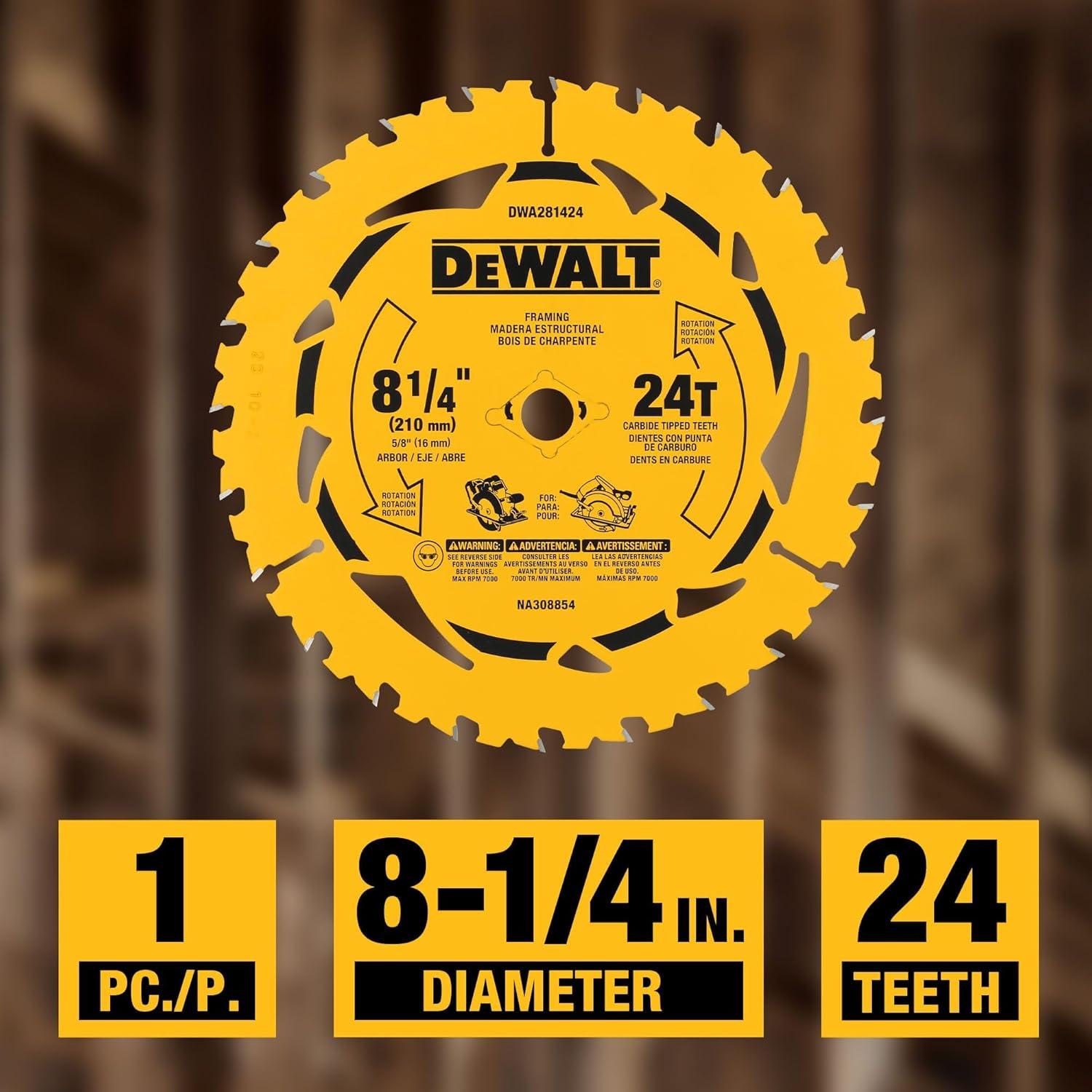 Hoja de Sierra Circular DEWALT 21 cm 24T para Madera