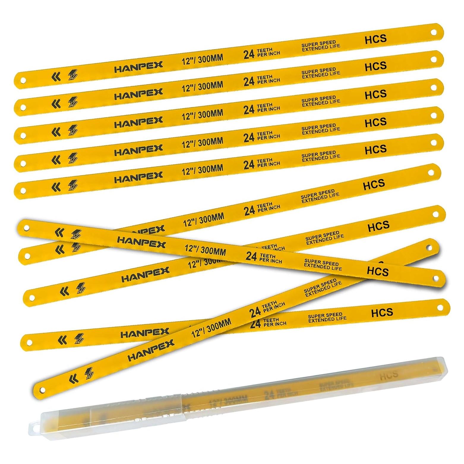 Hojas de sierra de arco Hanpex 10pk 30cm 24 TPI HCS