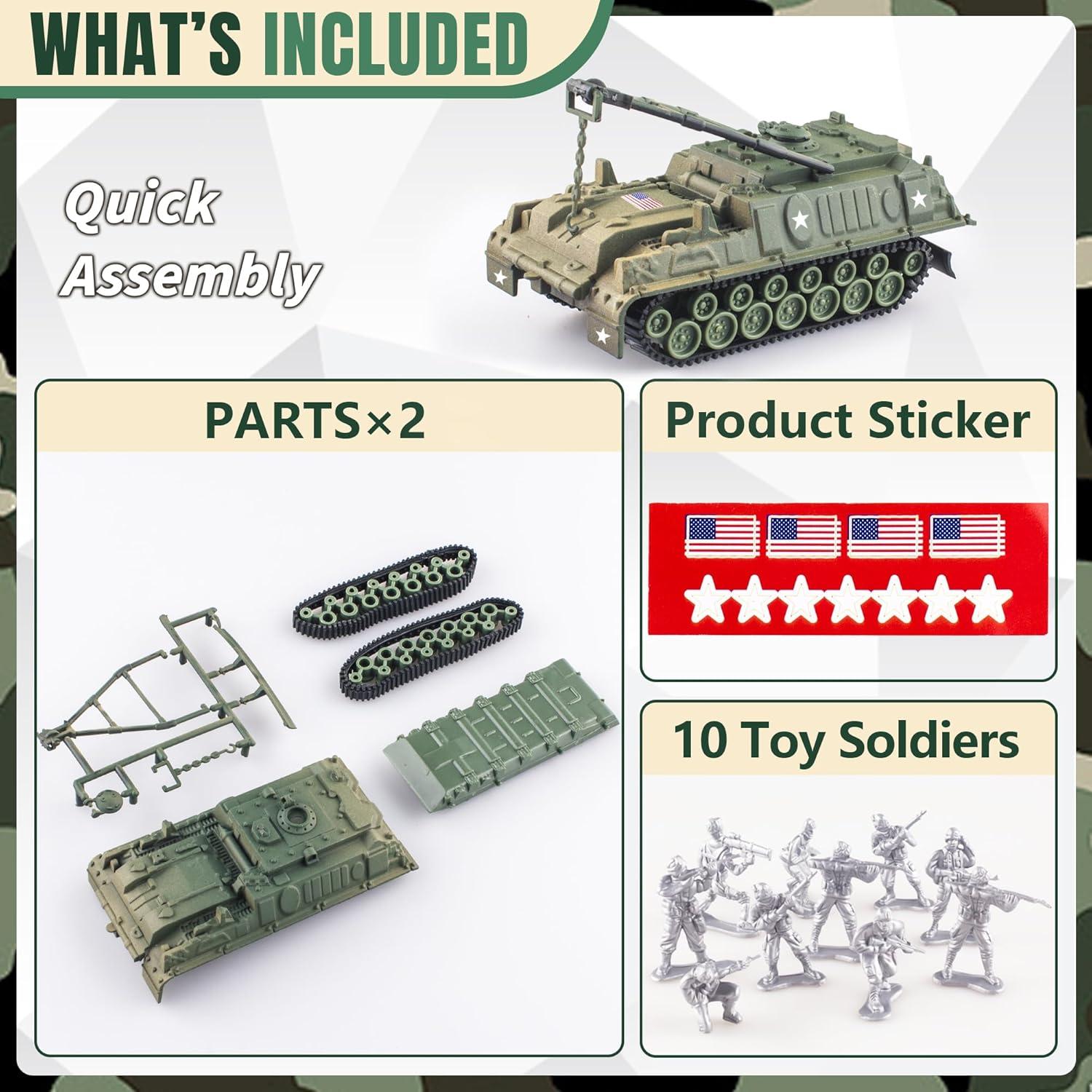 Juego de Tanques y Soldados de Juguete MaozyHomie 1:72