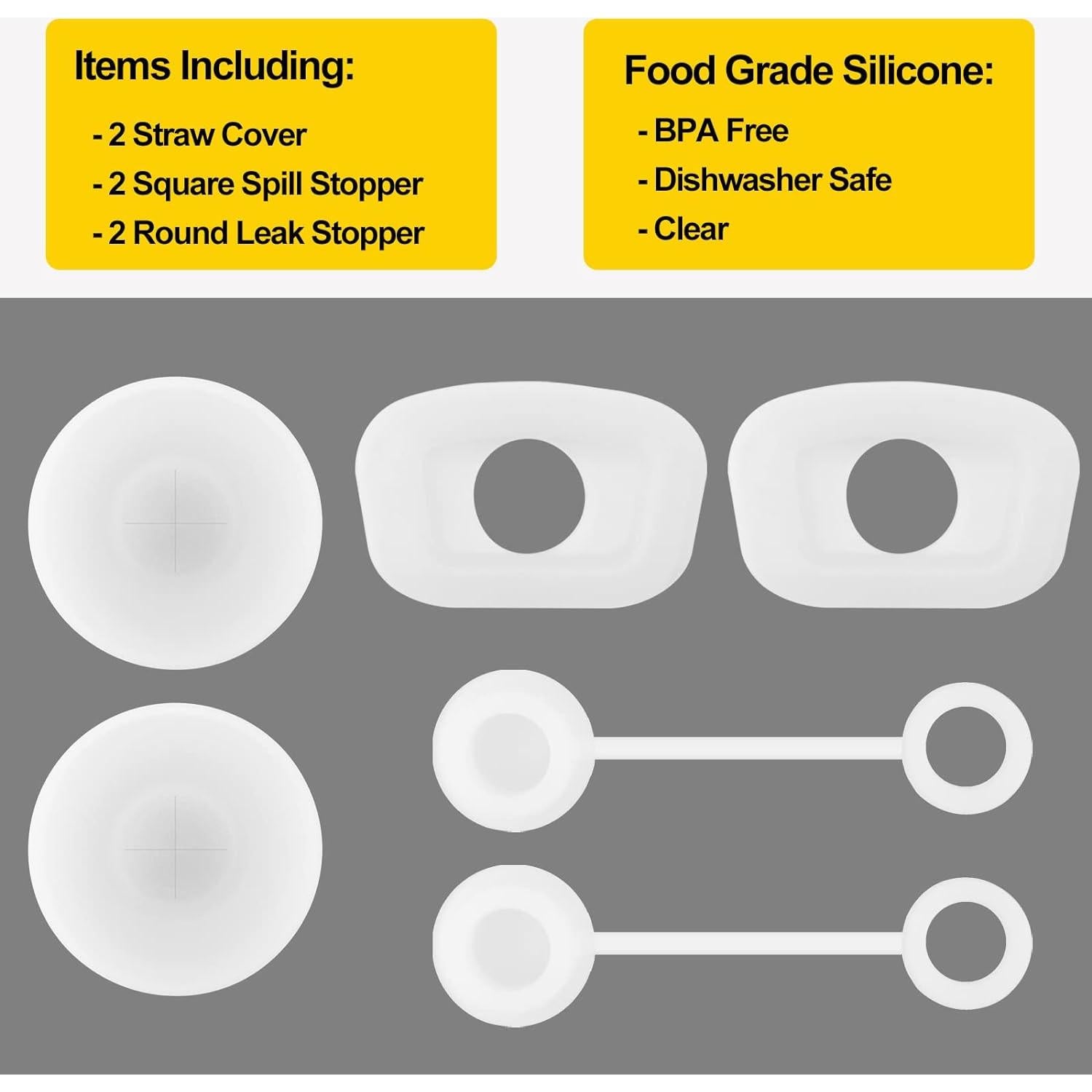 Juego de Tapas Antiderrame HOMDSG para Stanley Cup 2.0 1.18L 0.89L