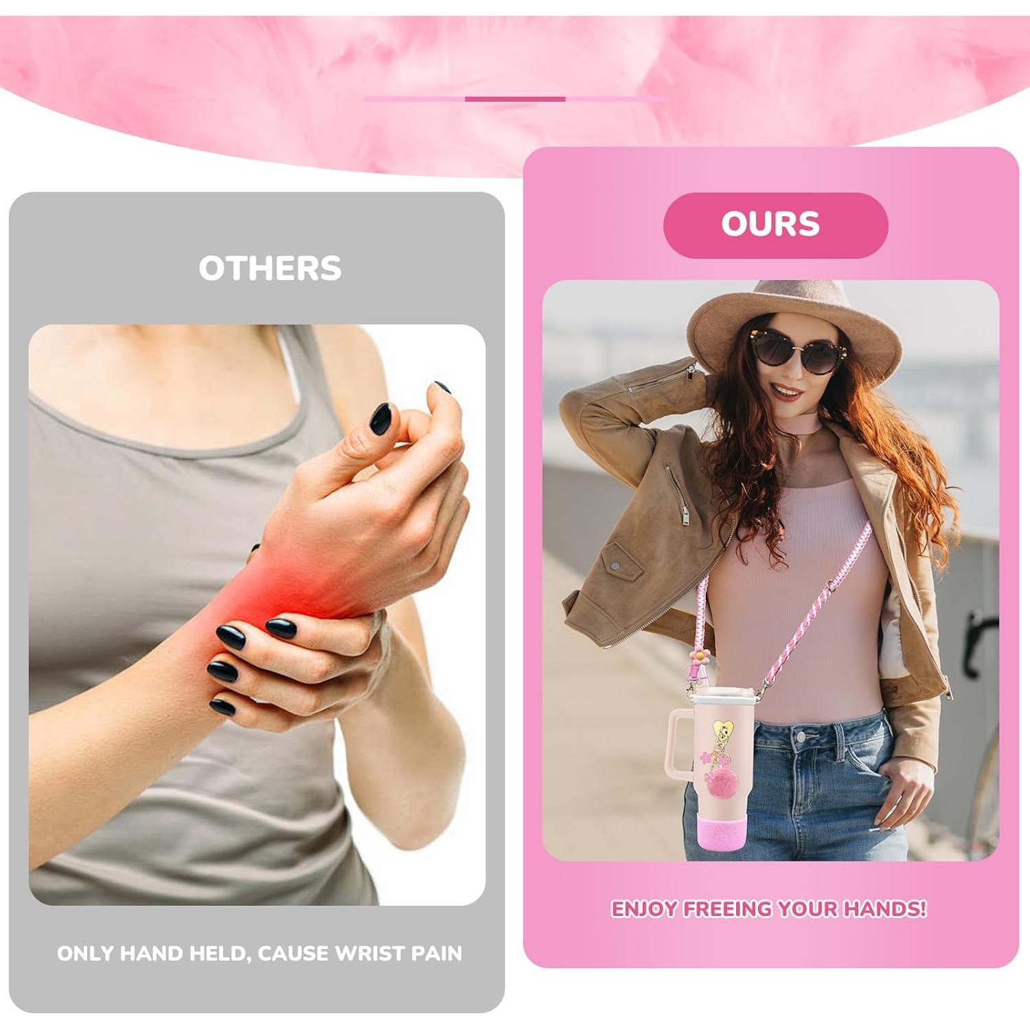 Juego de Accesorios Beofinest para Taza Stanley Rosa