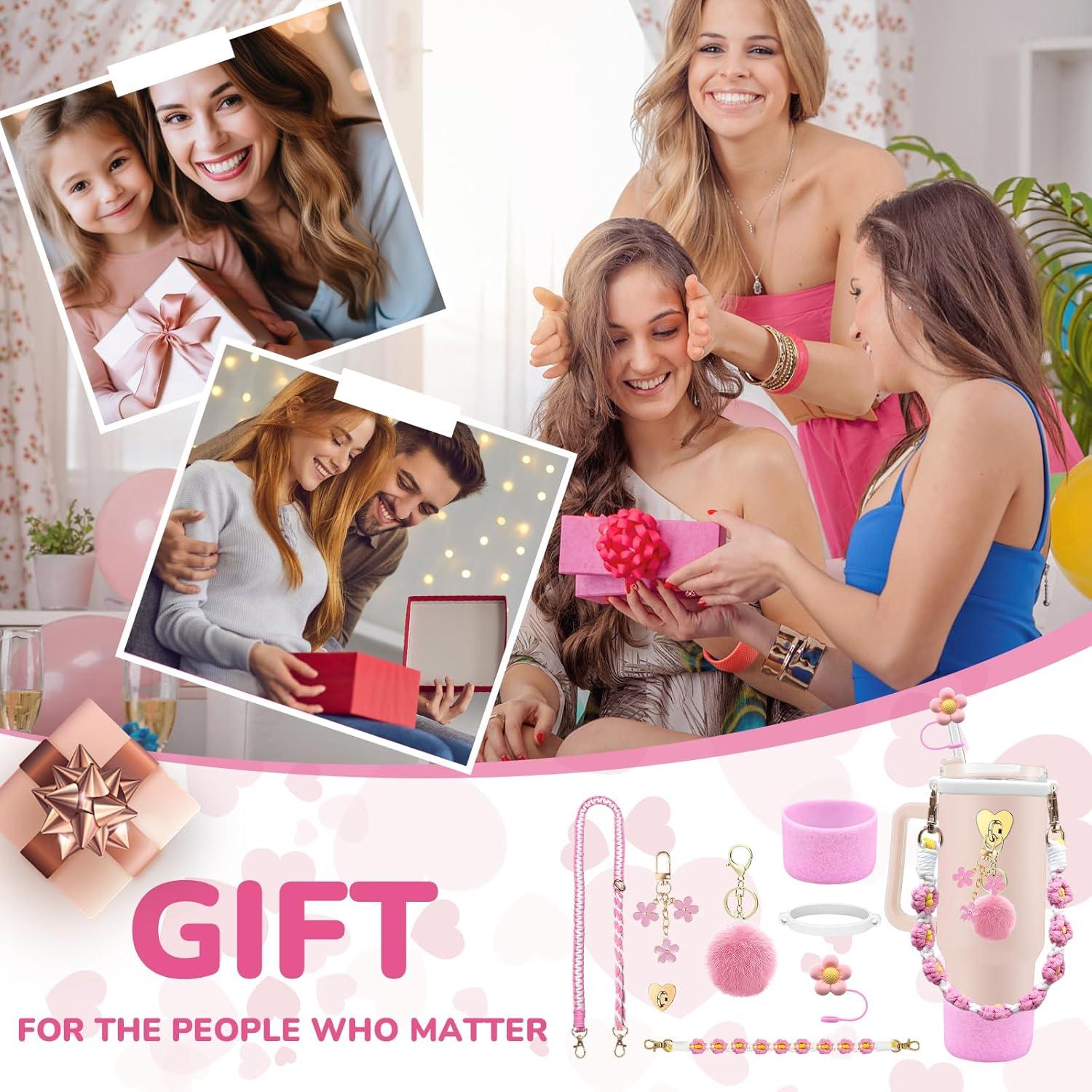 Juego de Accesorios Beofinest para Taza Stanley Rosa