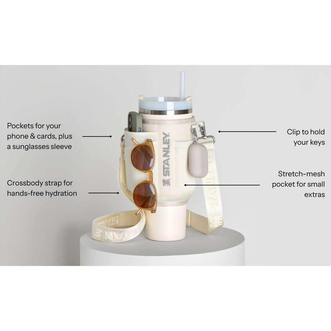 All Day Quencher Carry All for 40 oz Tumbler with Handle | Crossbody Bag with Phone Holder Pocket, Card Sleeve & Detachable Strap | Water Bottle Carrier Bag | BPA-Free |