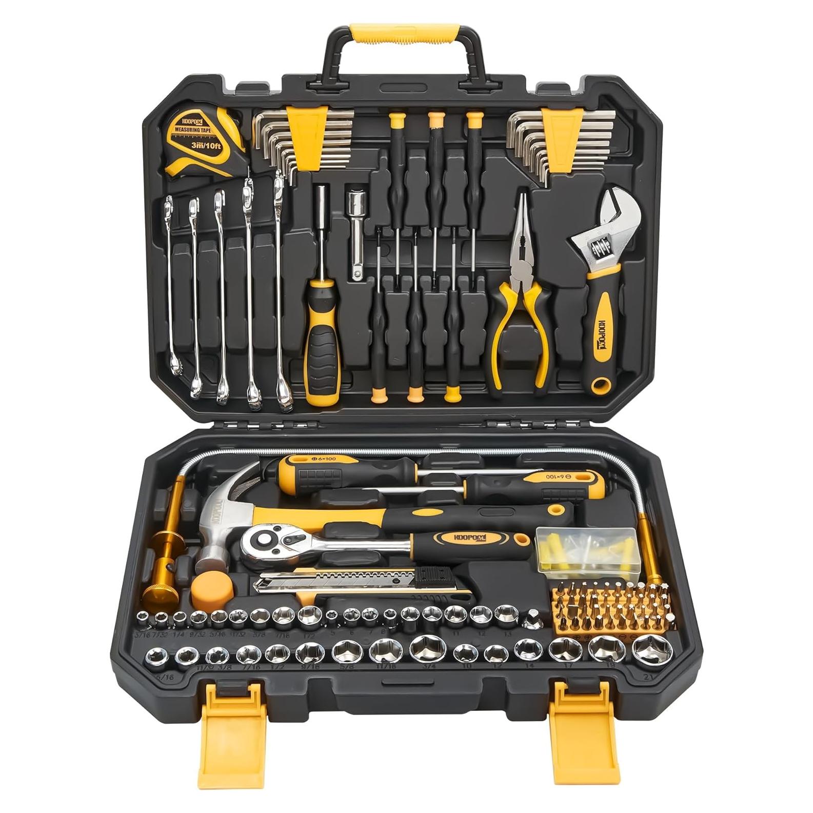 Juego de Herramientas KOOPOOL 159 Piezas para Hogar y Auto