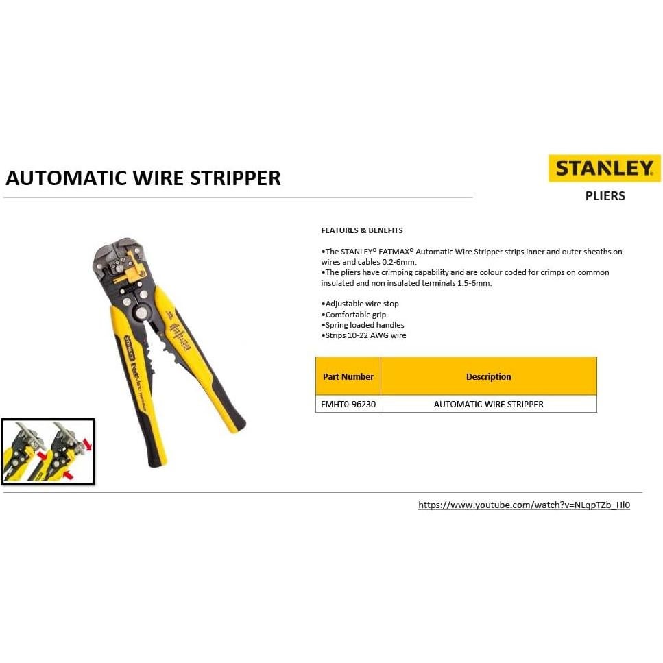 Pelacables Stanley FMHT0-96230 20.3cm Amarillo/Negro