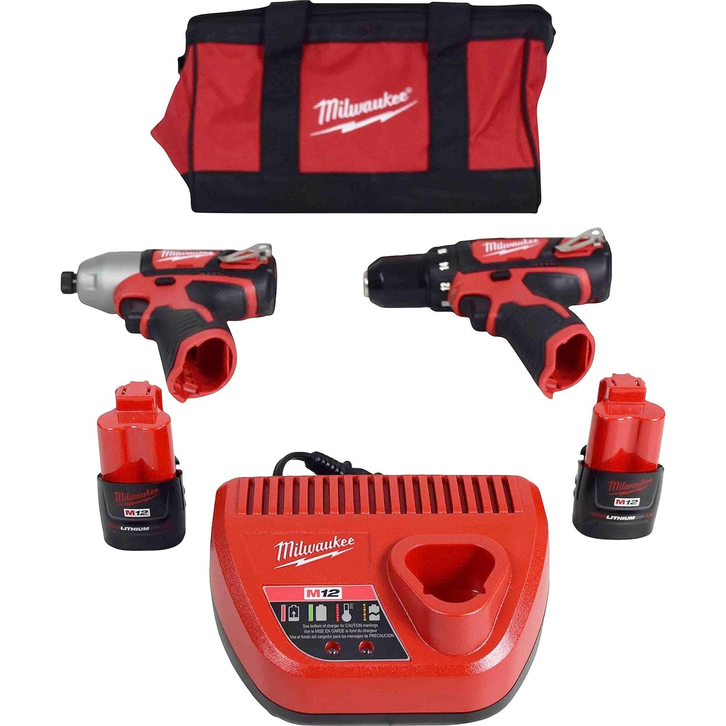 Kit Taladro/Impacto Milwaukee M12 12V 3.27kg 275 in-lb Torque