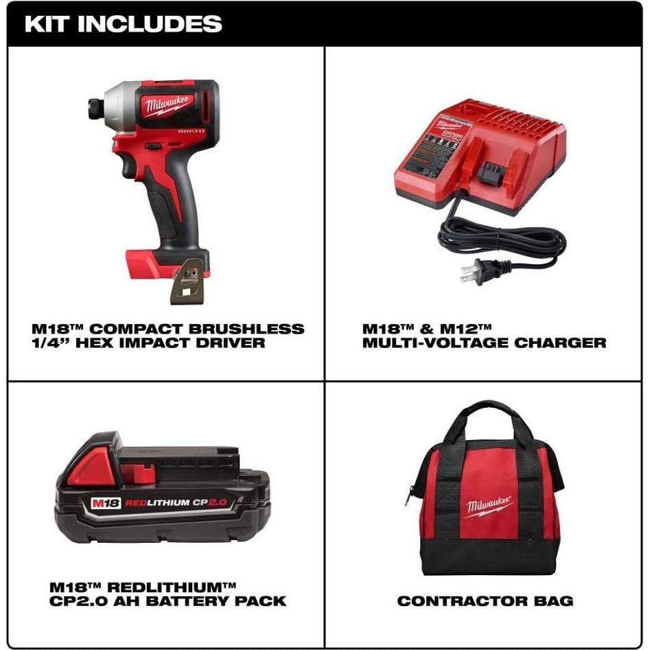 Destornillador de Impacto Milwaukee M18 1/4" Sin Escobillas