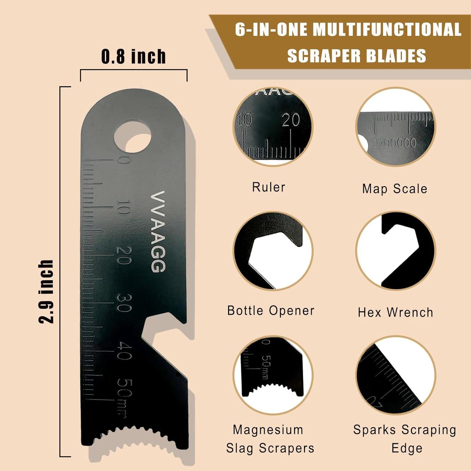 Kit de Inicio de Fuego VVAAGG con Varilla de Ferro y Paracord