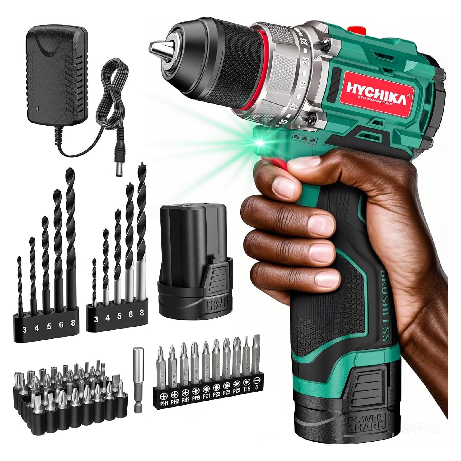 Taladro Inalámbrico HYCHIKA 16.8V Sin Escobillas 410 Nm