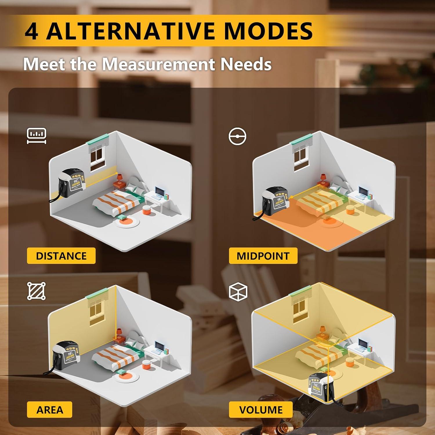 Cinta Métrica Digital Alloyman 4.88m 6 Unidades 4 Modos