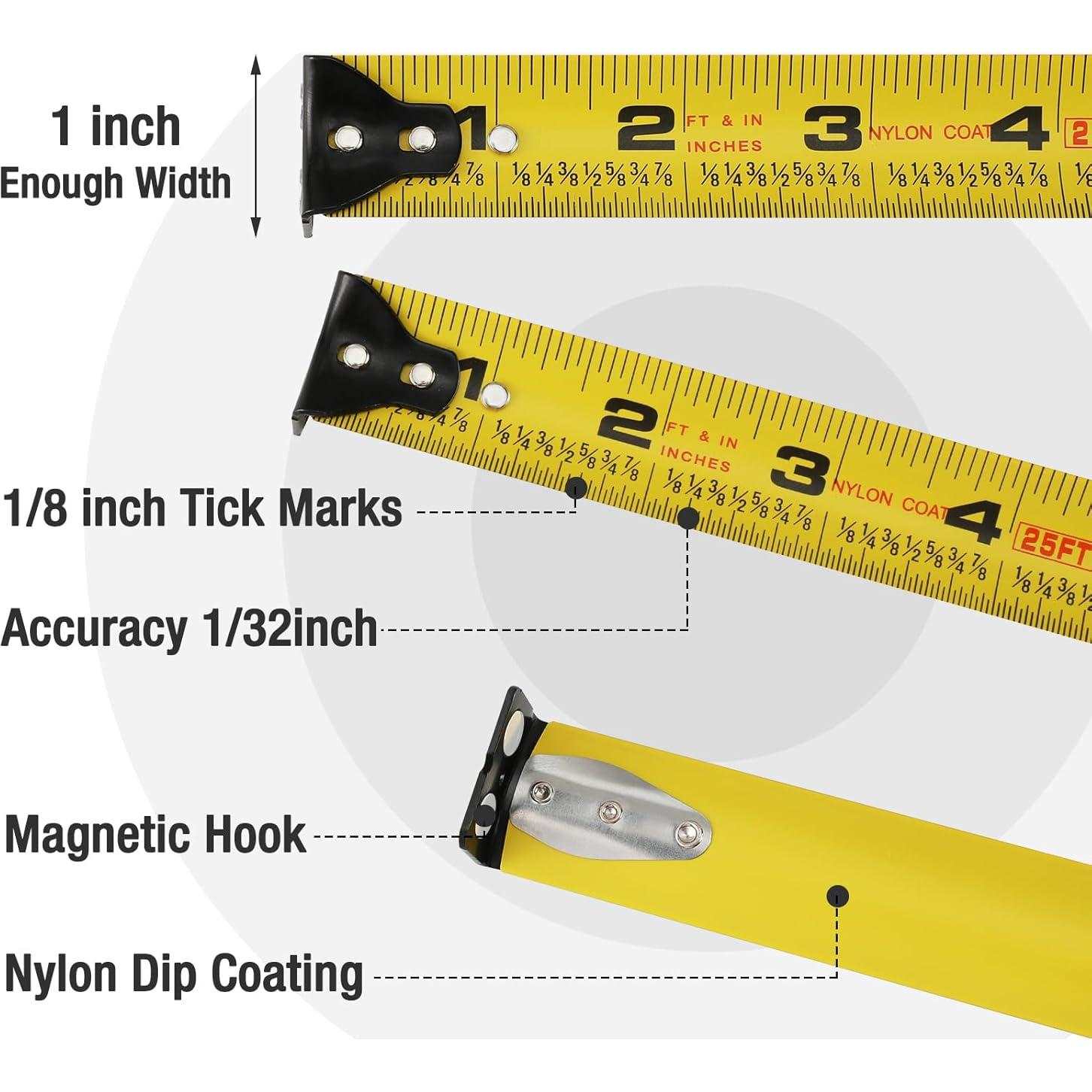 Cinta Métrica WORKPRO Rosa 7.6m con Gancho Magnético