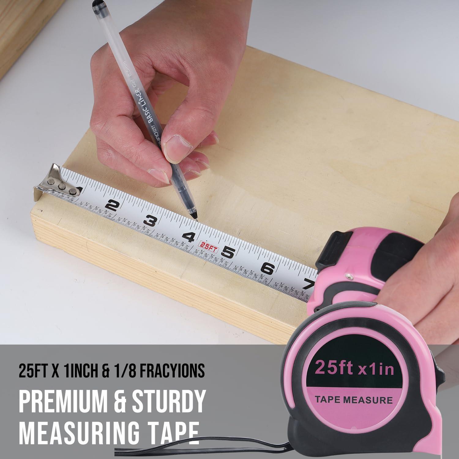 Cinta Métrica Lichamp 7.62m x 2.54cm Rosa Retráctil