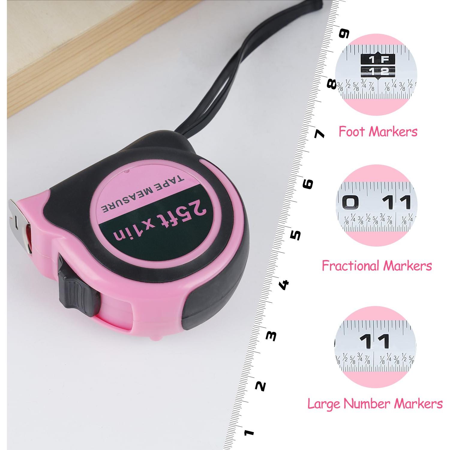 Cinta Métrica Lichamp 7.62m x 2.54cm Rosa Retráctil