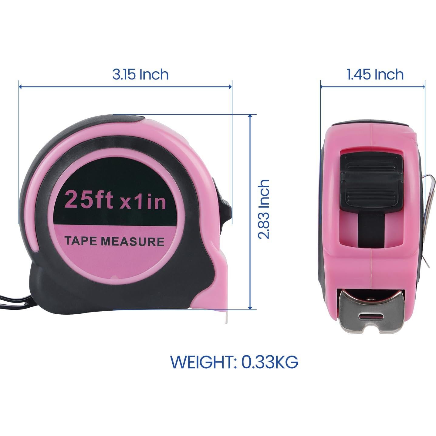 Cinta Métrica Lichamp 7.62m x 2.54cm Rosa Retráctil