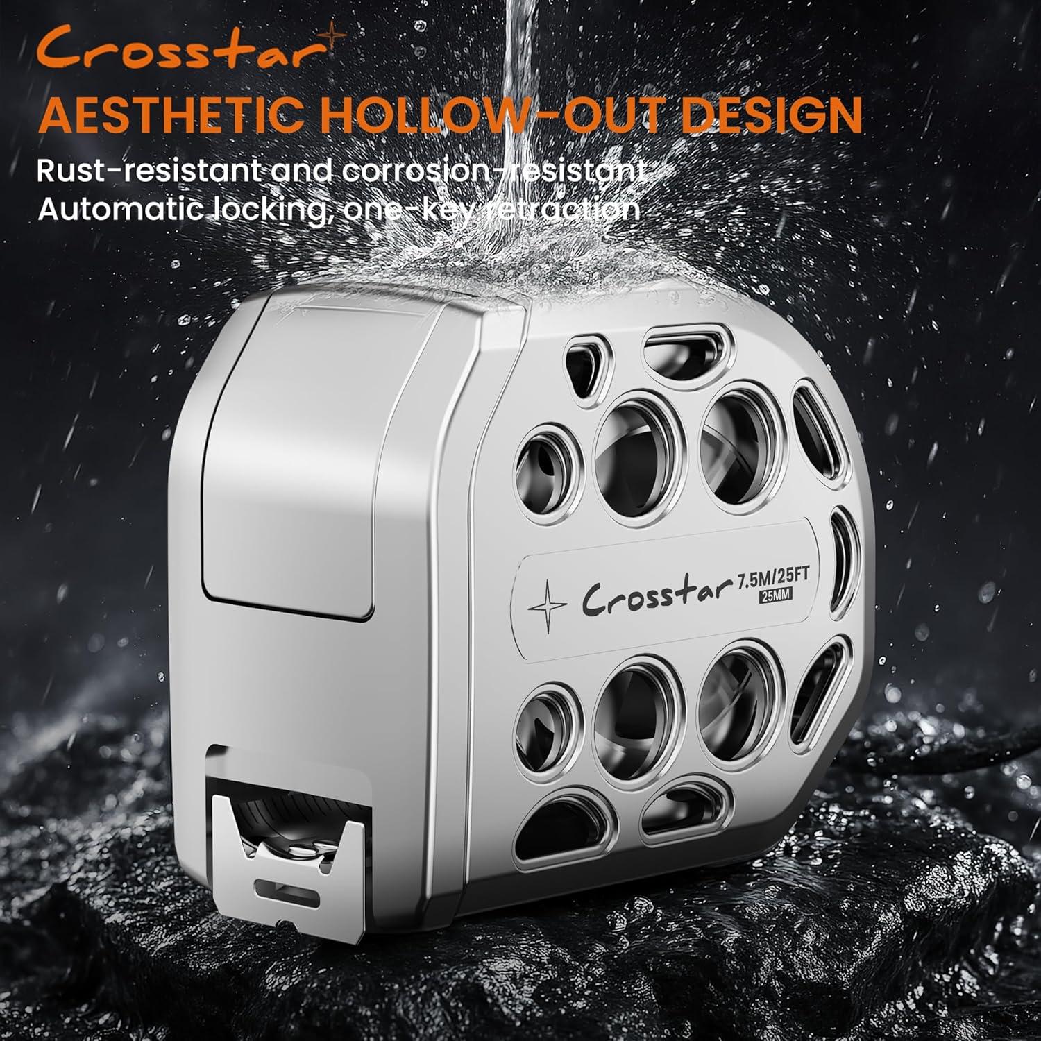 Cinta Métrica Crosstar 7,62m Doble Cara Magnética Impermeable