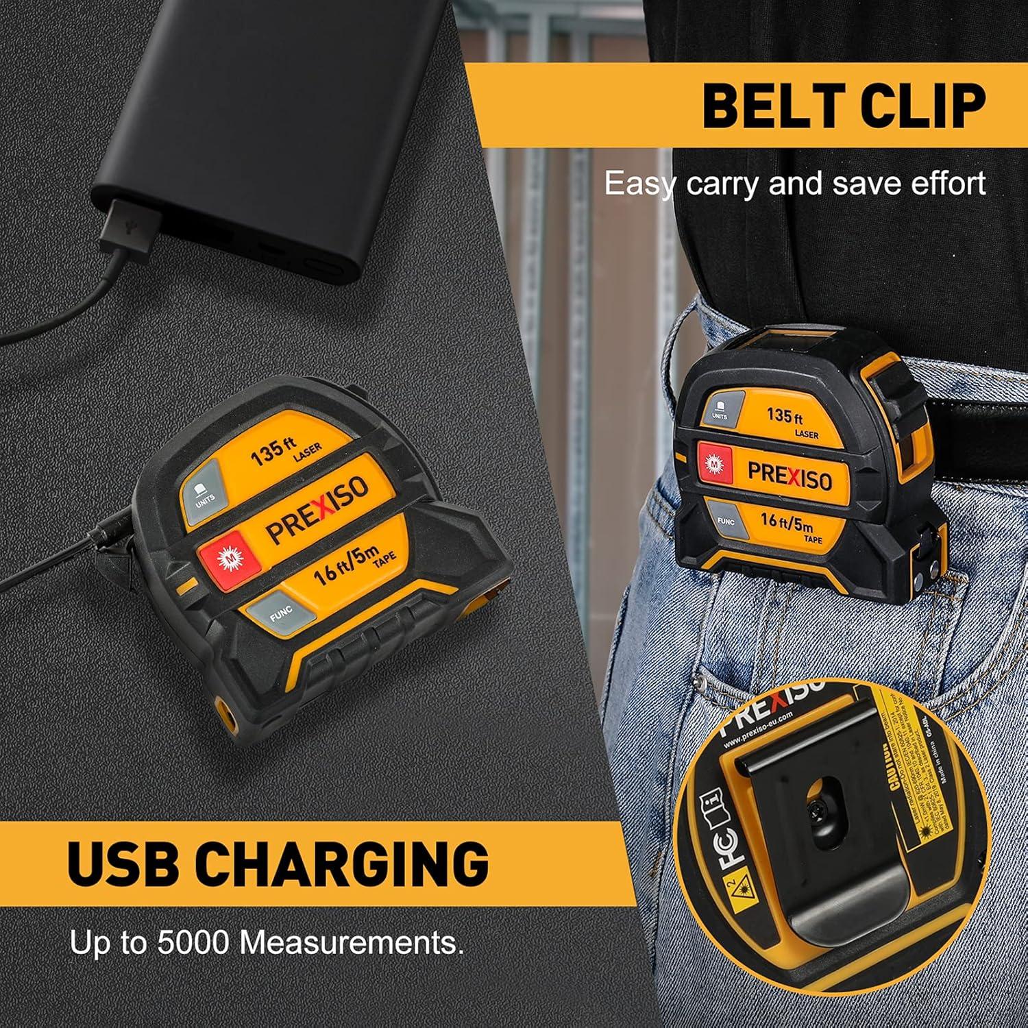 Cinta Métrica Láser 2-en-1 Prexiso PLT40LI 40,64m y 4,88m