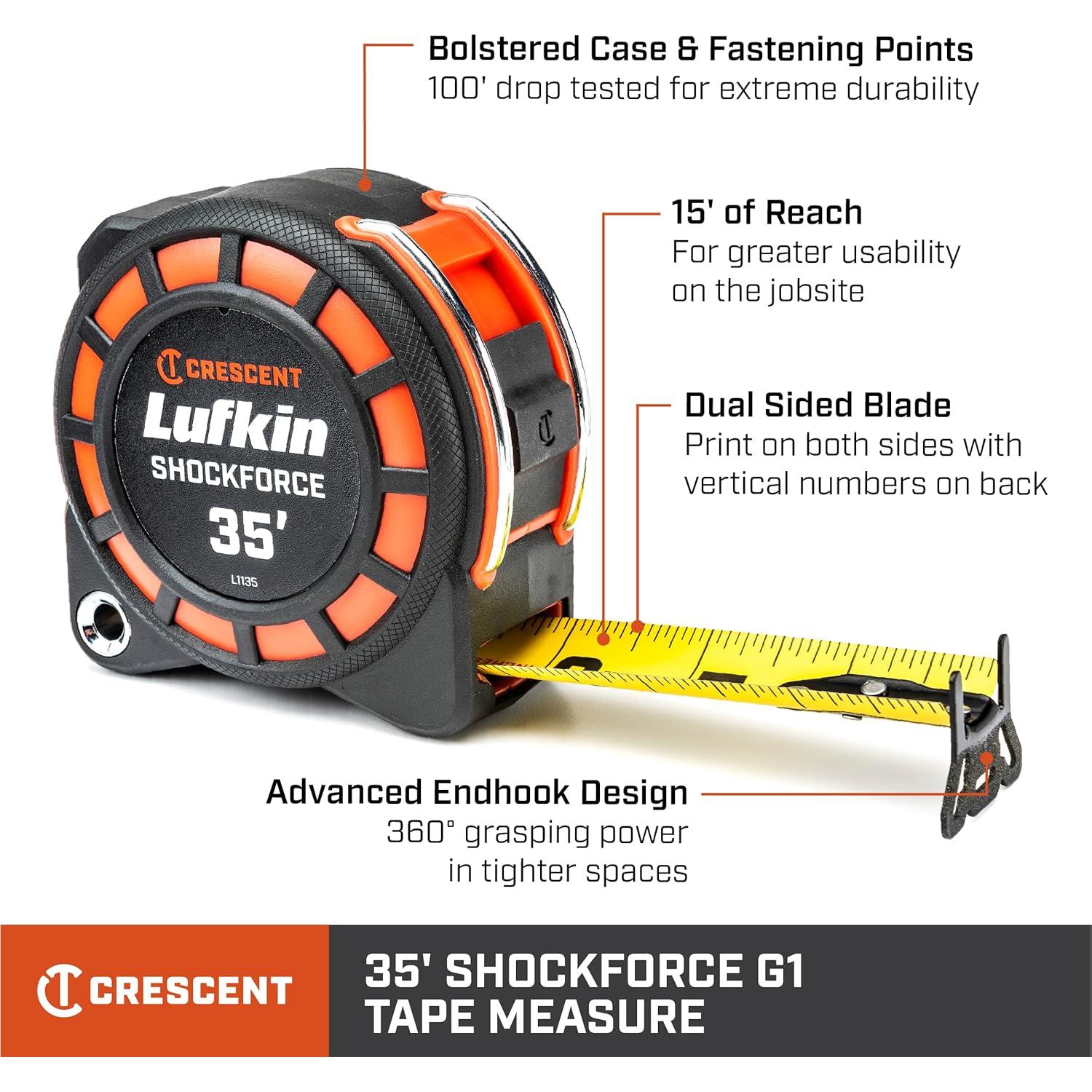 Cinta Métrica Lufkin 1.5m Doble Cara Shockforce L1135