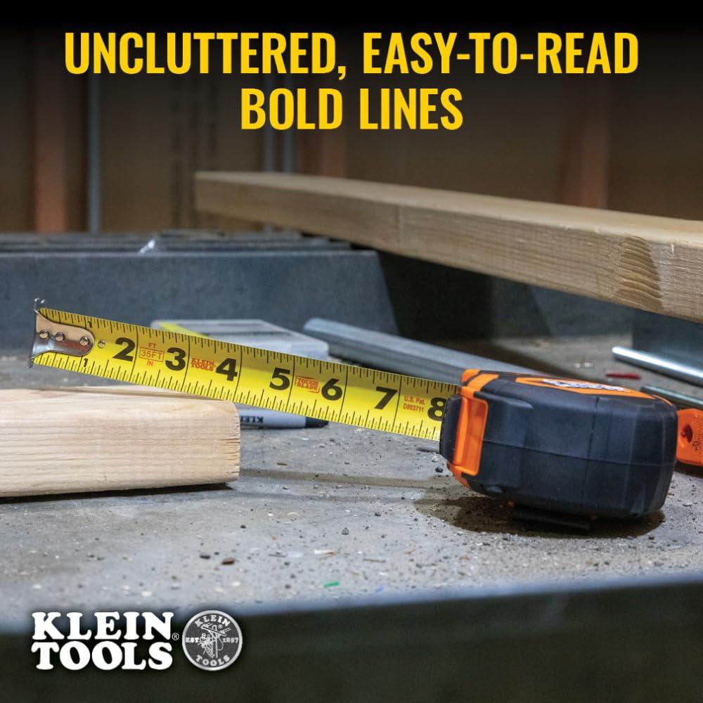 Cinta Métrica Klein Tools 9135, 10,67 m, Resistente y Precisa