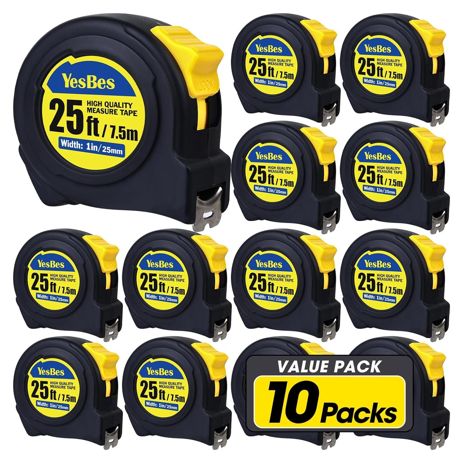 Cinta Métrica Retráctil YesBes 7,5 m Paquete de 10