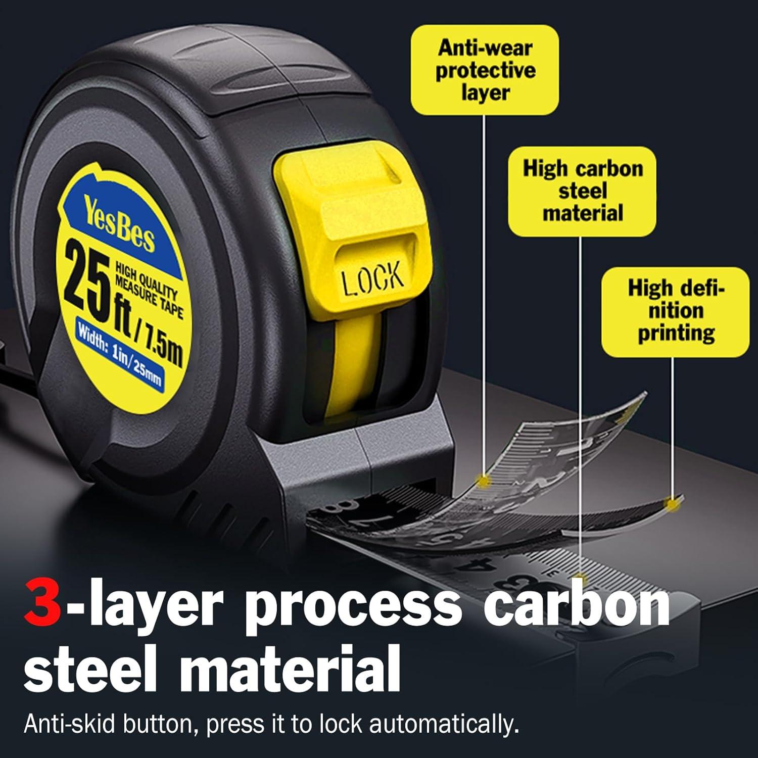 Cinta Métrica Retráctil YesBes 7,5 m Paquete de 10