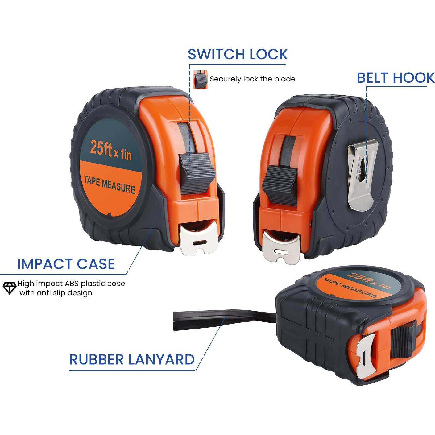 Cinta Métrica LICAMP 7.62 m Retráctil Fácil Lectura