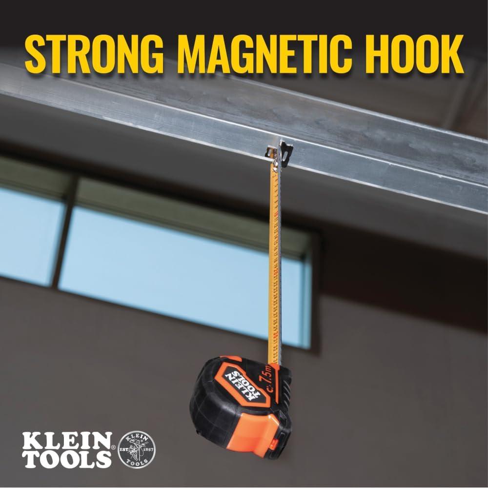 Cinta Métrica Klein Tools 7.5 m Doble Gancho Resistente