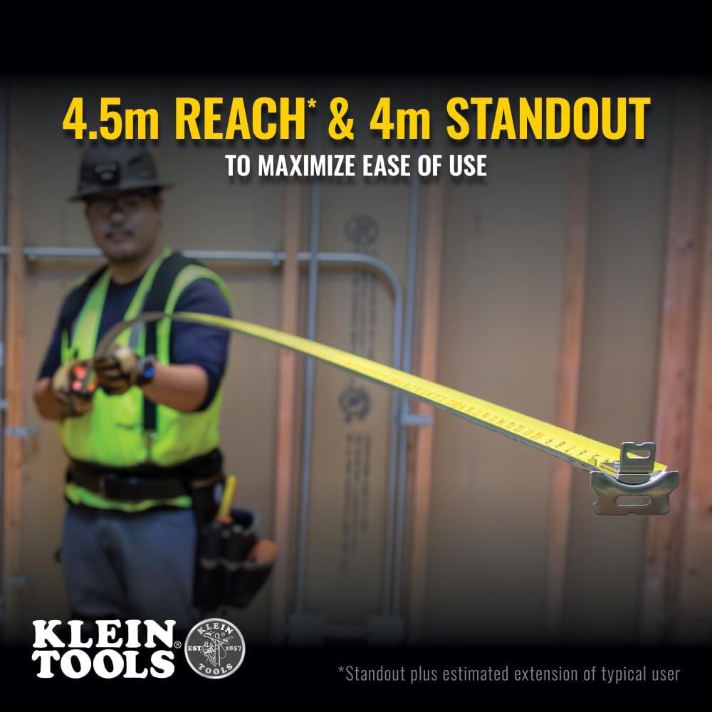 Cinta Métrica Klein Tools 7.5 m Doble Gancho Resistente